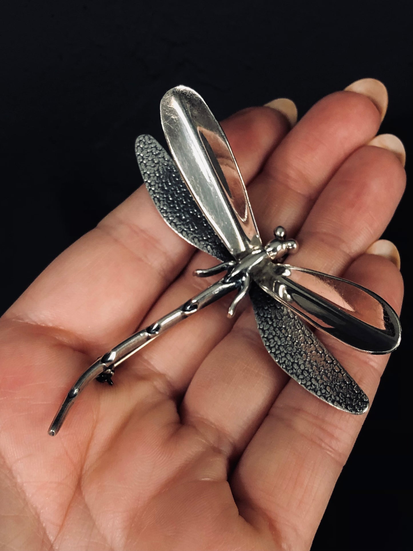 Large Sterling Dragon fly Pin/Brooch