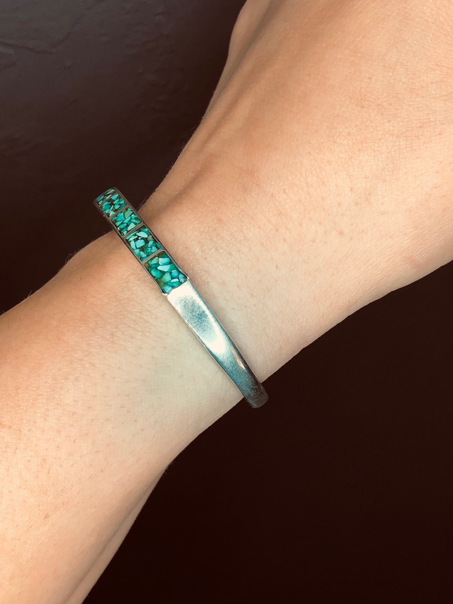 Vintage Sterling Turquoise Cuff Bracelet
