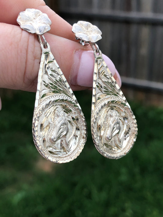 Sterling Silver Montana Horse Earrings