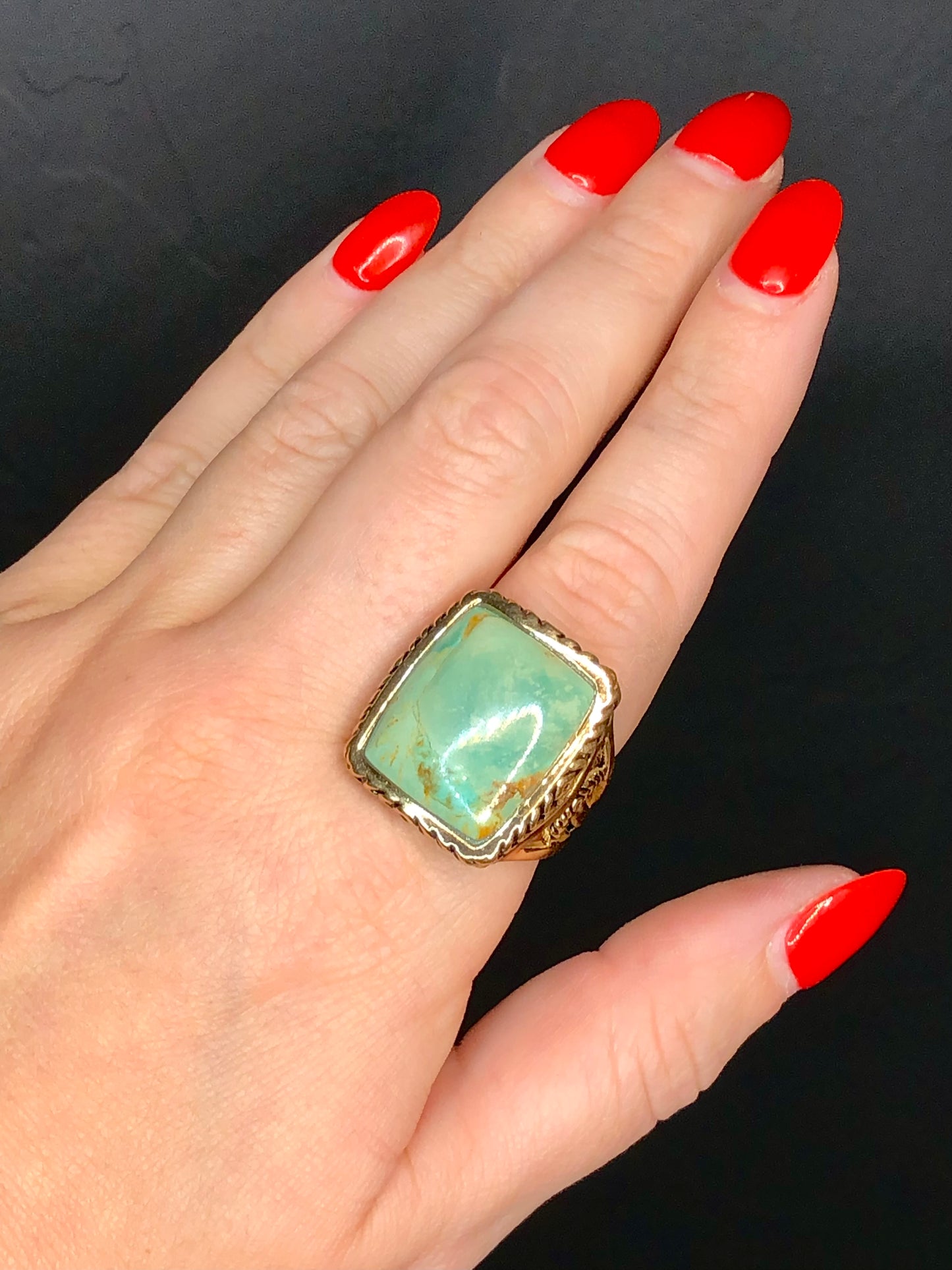 Barse Bronze Turquoise Ring