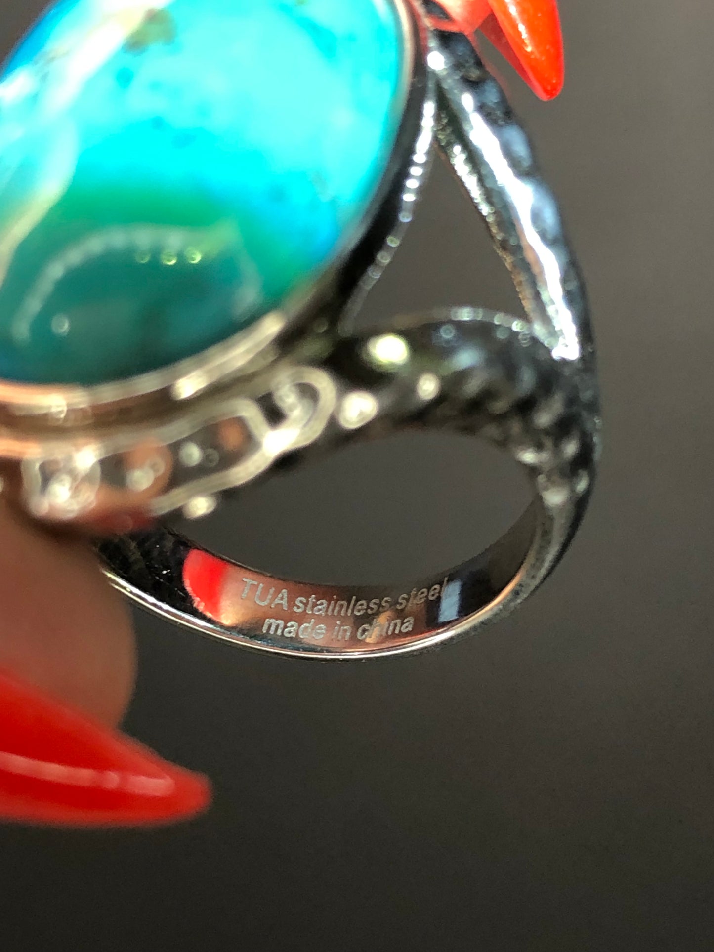 Turquoise Stainless Steel Ring