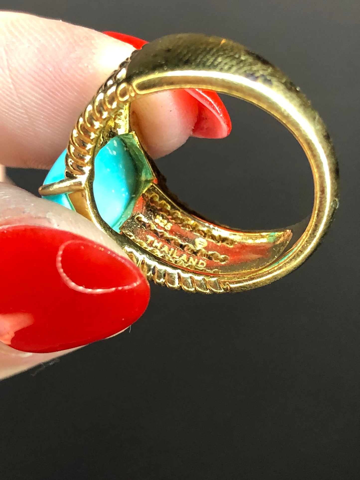 Gold Plated Sterling Turquoise Ring