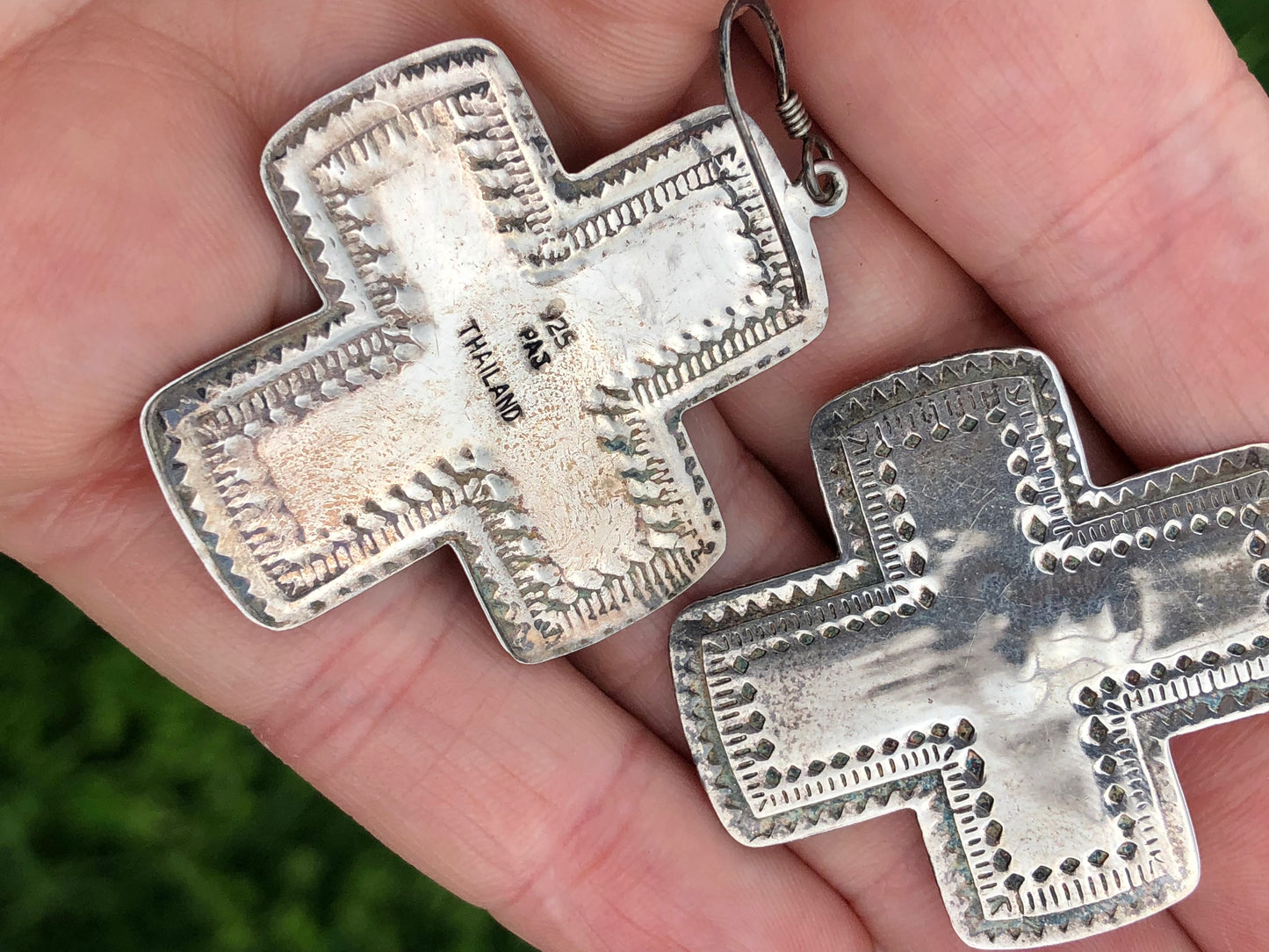 Sterling Silver Cross Earrings