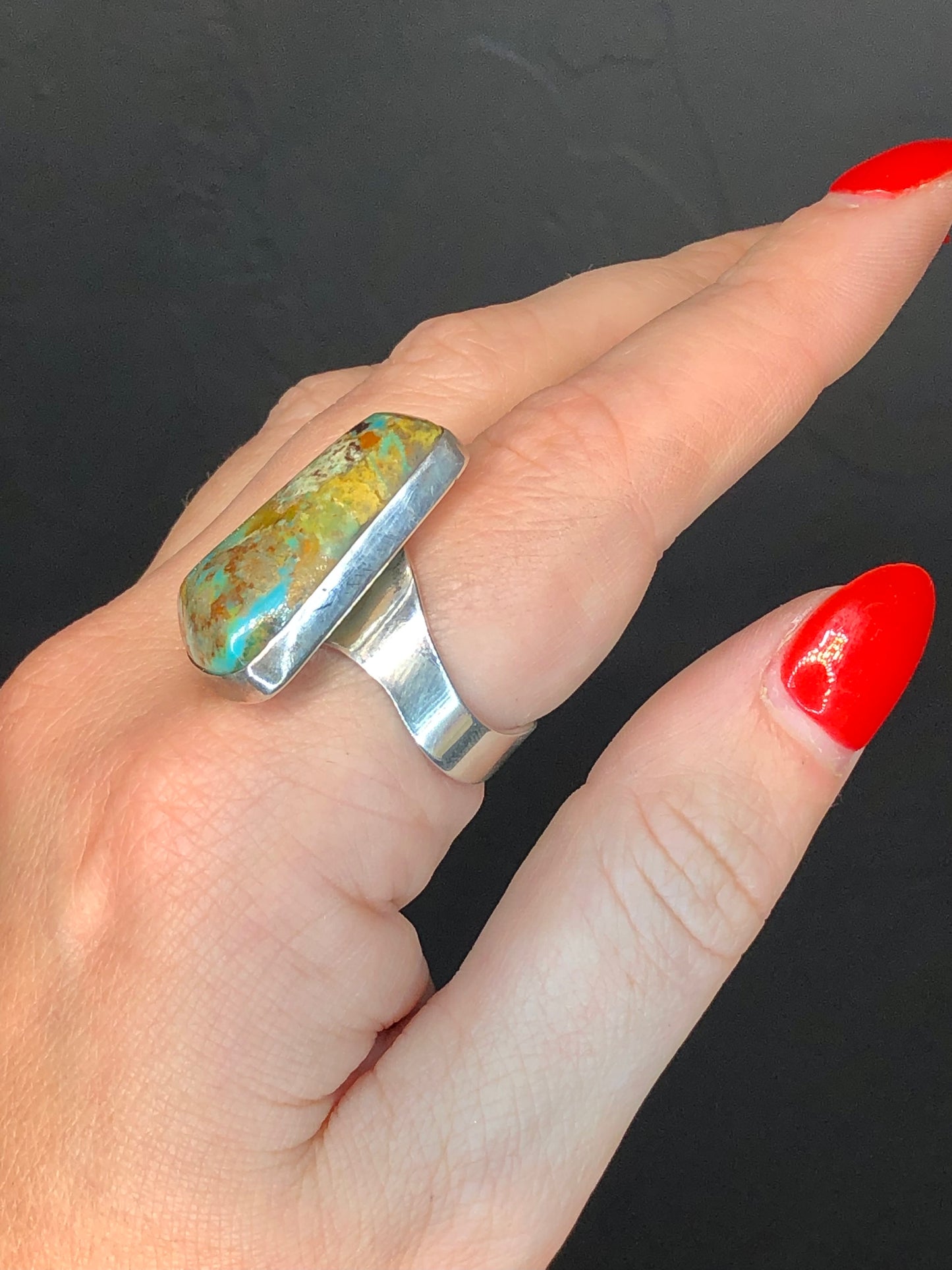 Sterling Turquoise Ring Signed