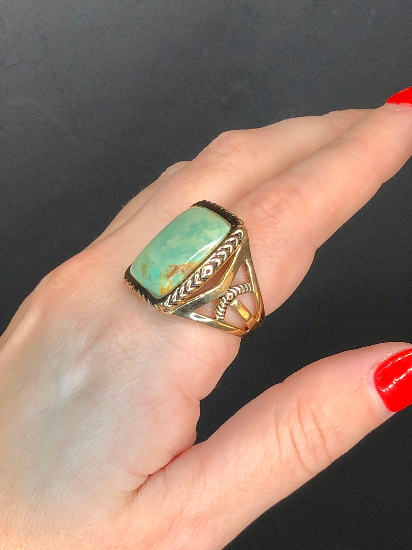 Barse Bronze Turquoise Ring