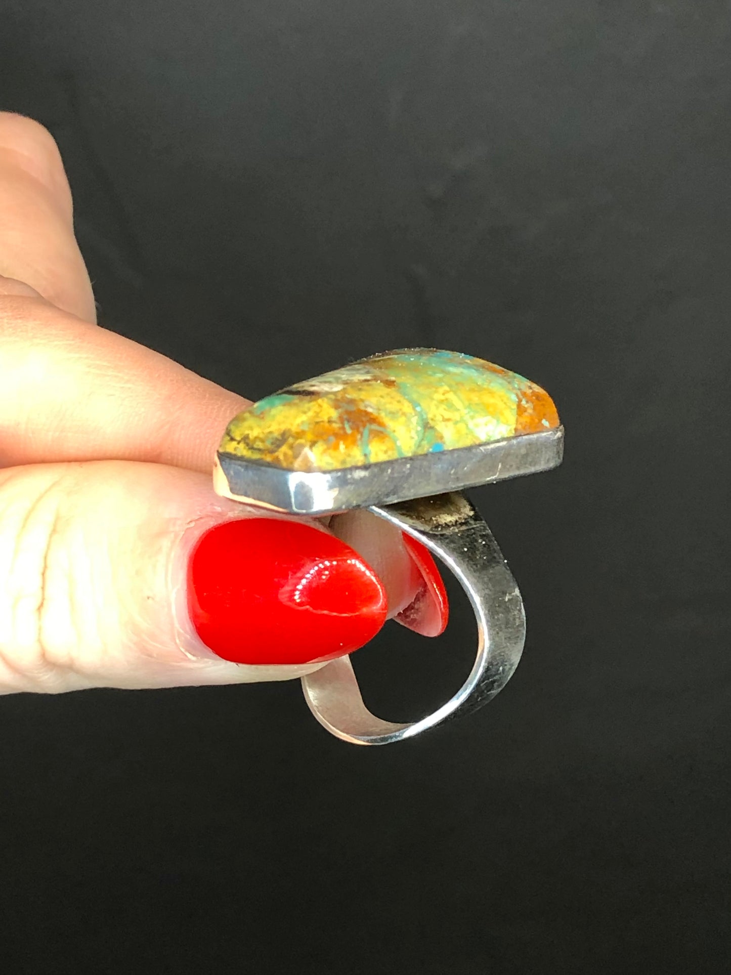 Sterling Turquoise Ring Signed