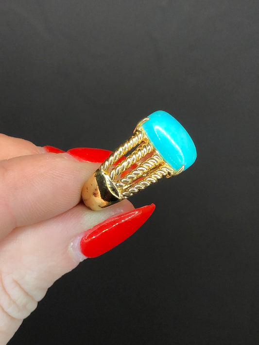 Gold Plated Sterling Turquoise Ring