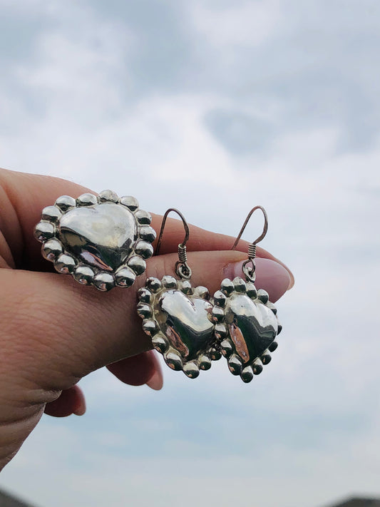 Sterling Silver Heart Matching Set