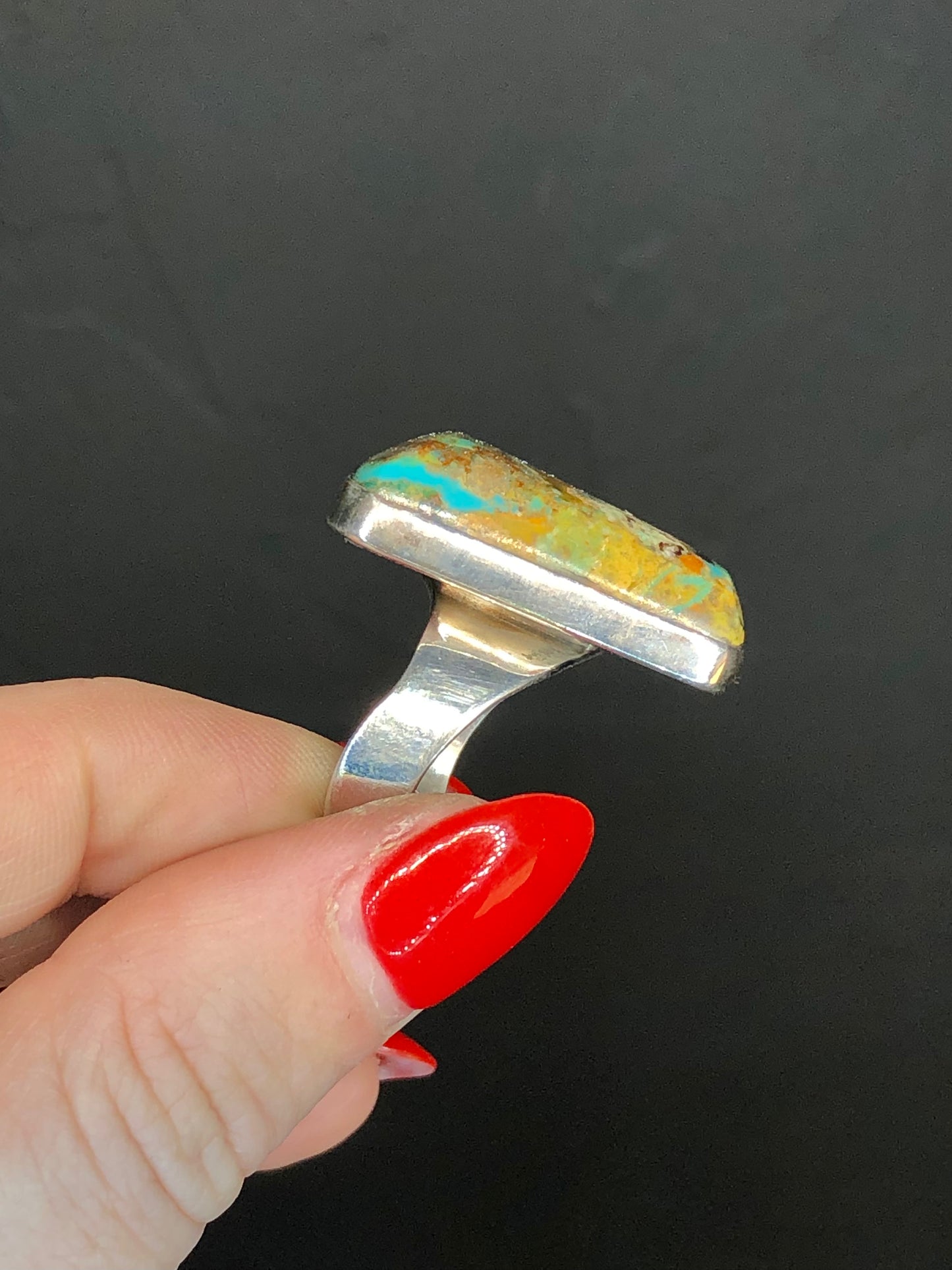 Sterling Turquoise Ring Signed