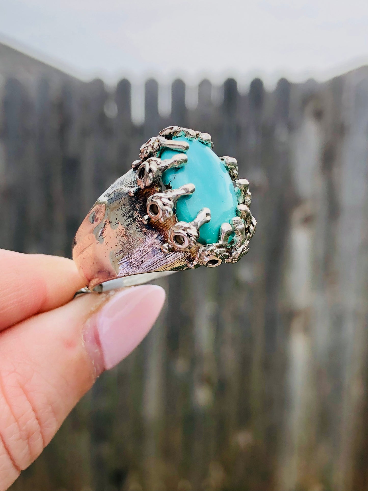 Sterling Turquoise Nest Ring