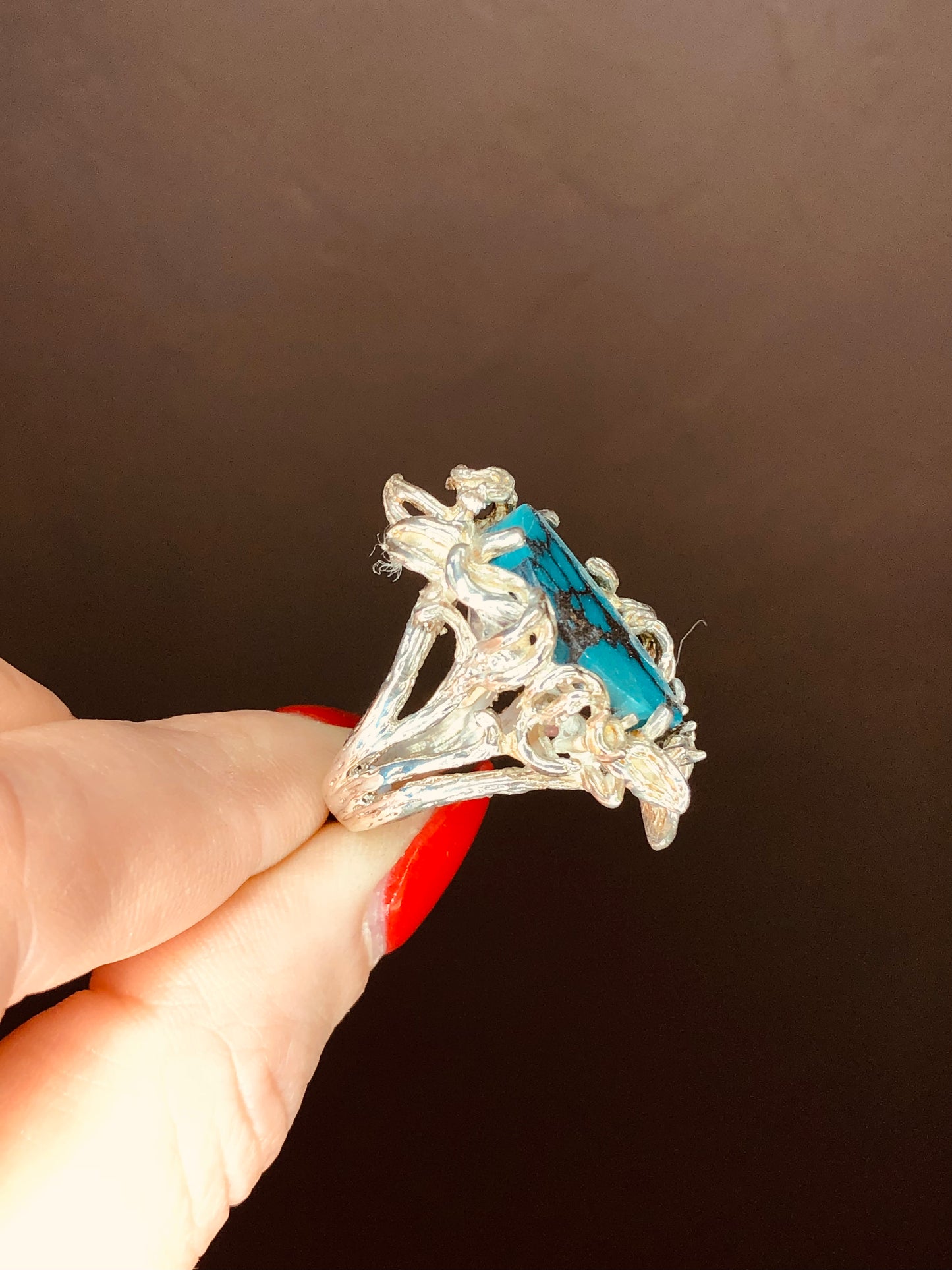 Sterling Turquoise Nest Ring