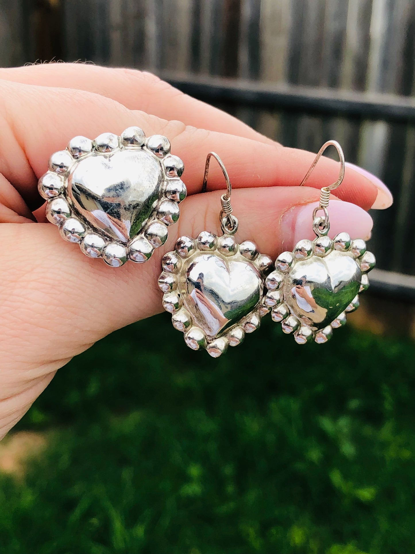 Sterling Silver Heart Matching Set