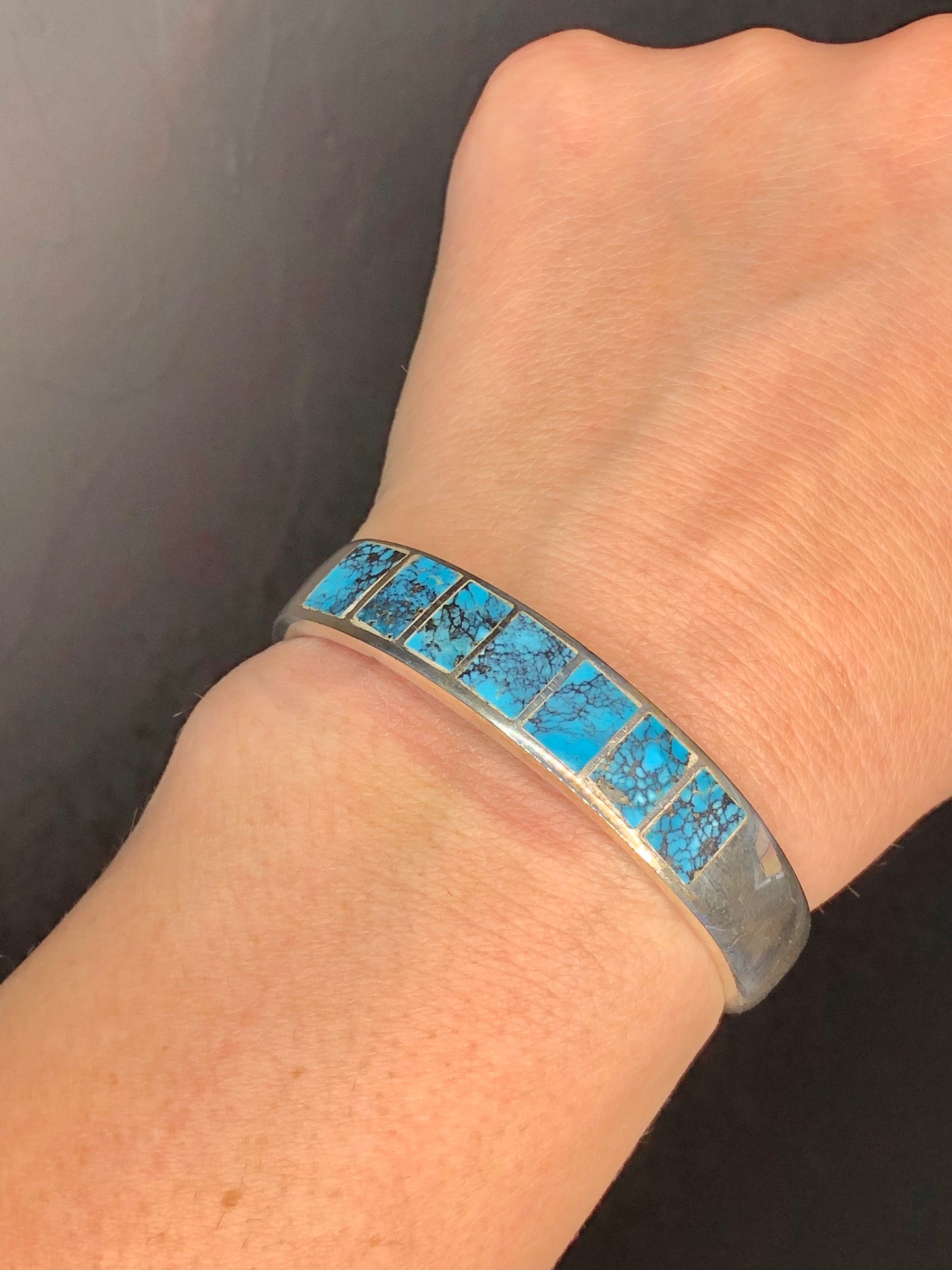 Solid Sterling Turquoise Cuff Bracelet