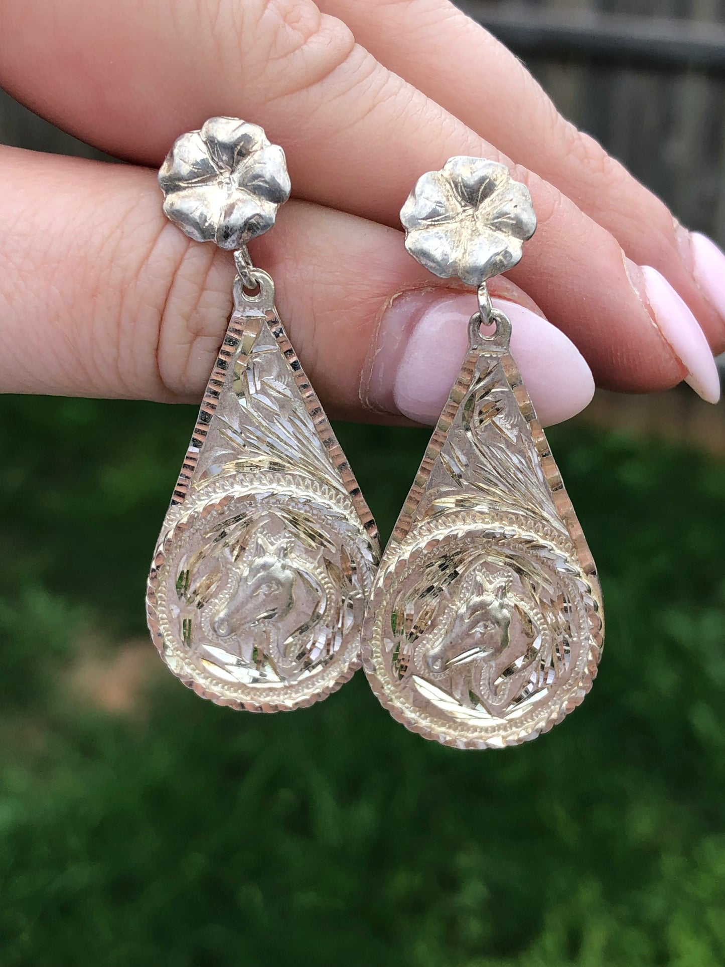 Sterling Silver Montana Horse Earrings