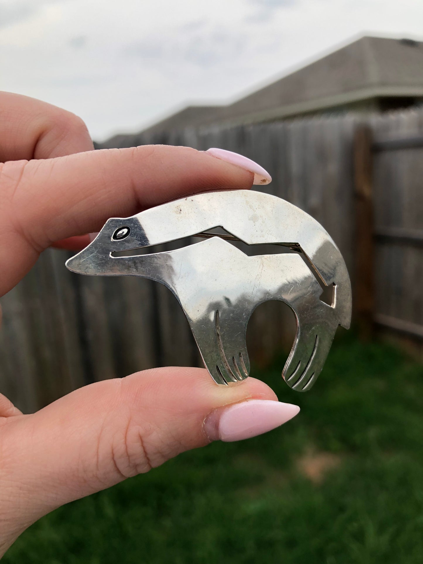 Sterling Hopi Bear Brooch/Pin