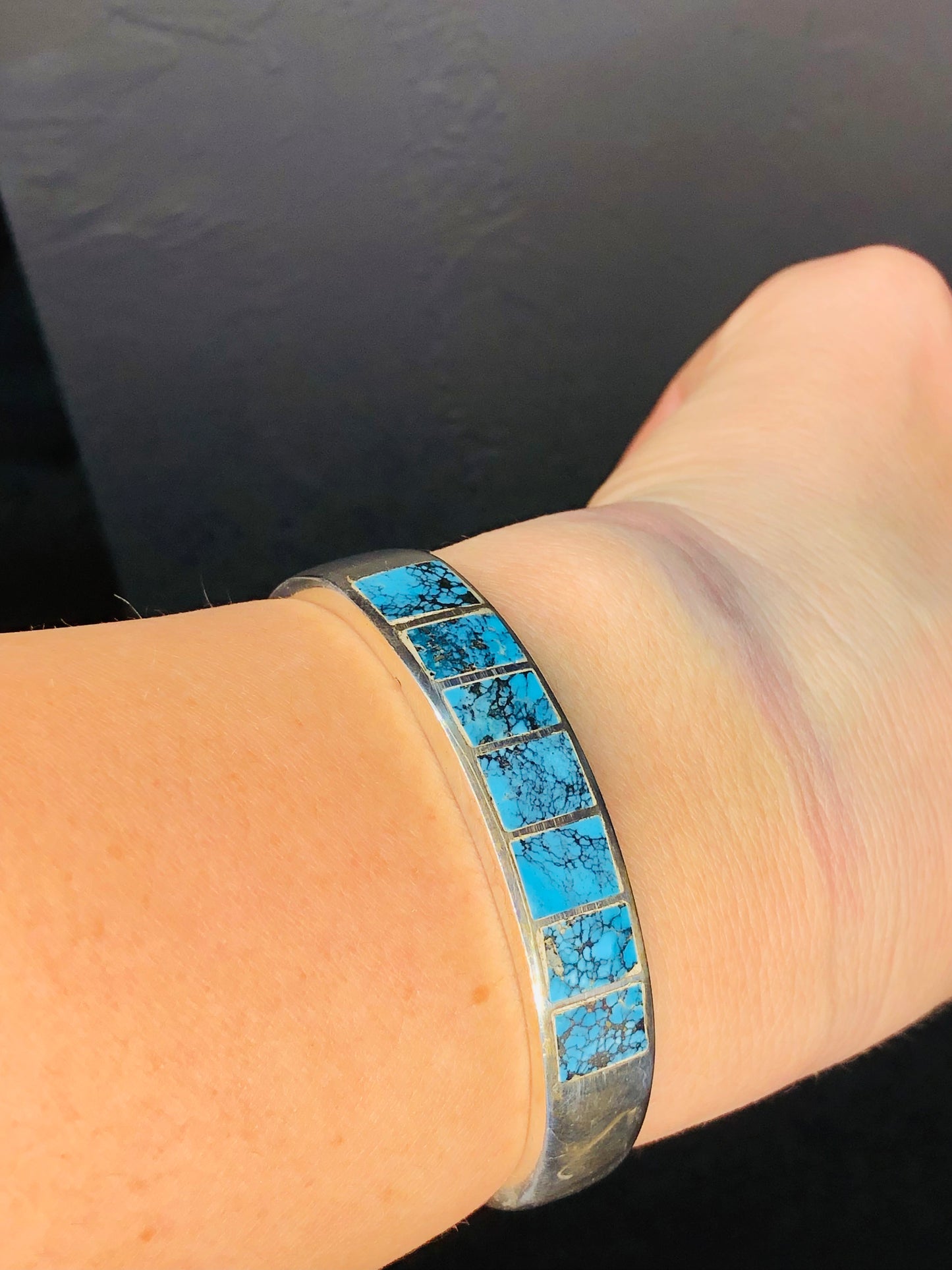 Solid Sterling Turquoise Cuff Bracelet