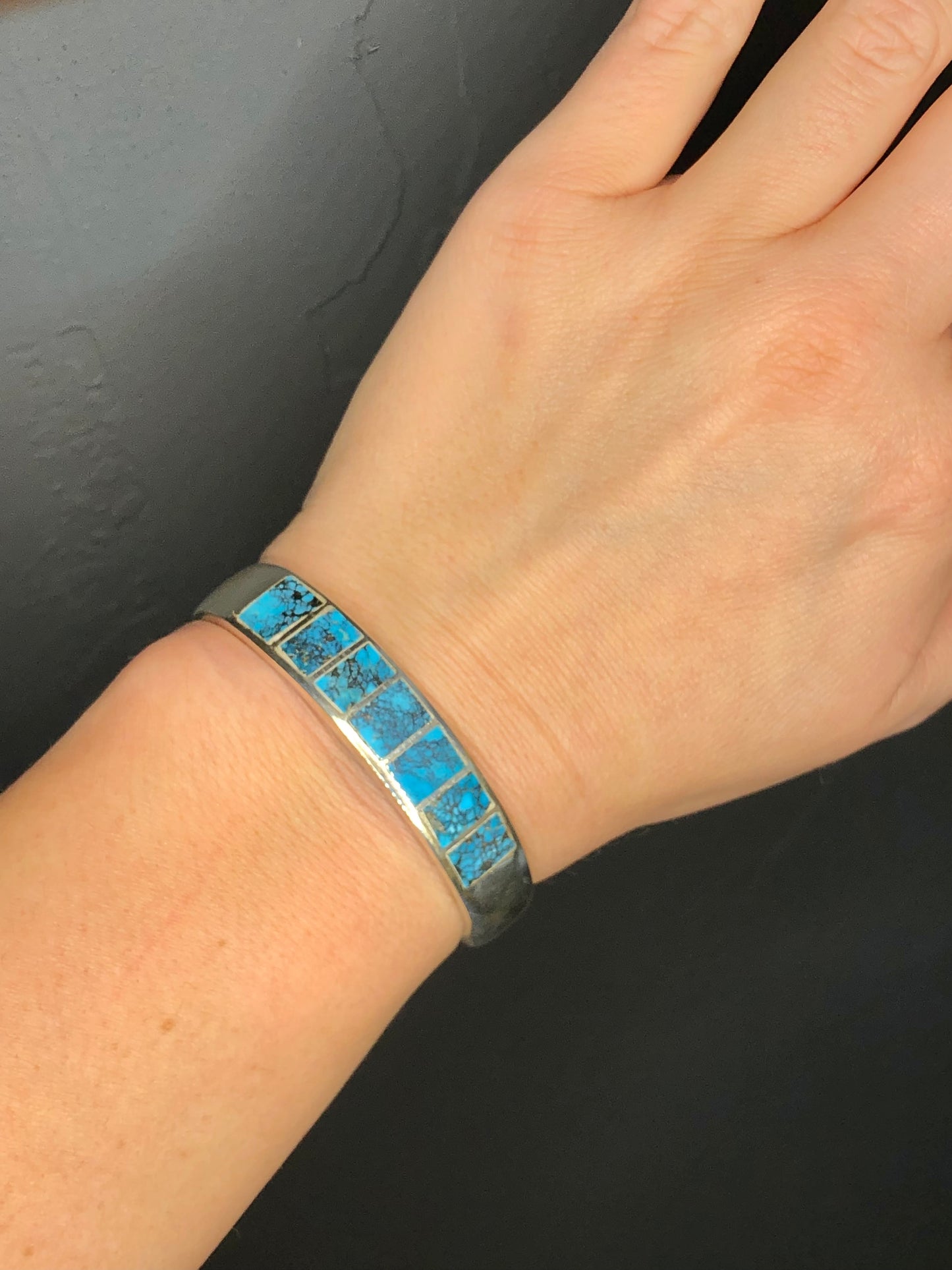 Solid Sterling Turquoise Cuff Bracelet