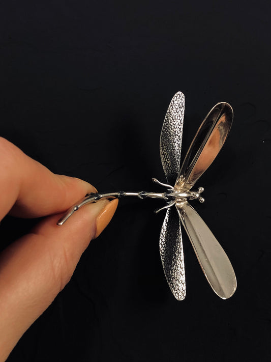 Large Sterling Dragon fly Pin/Brooch