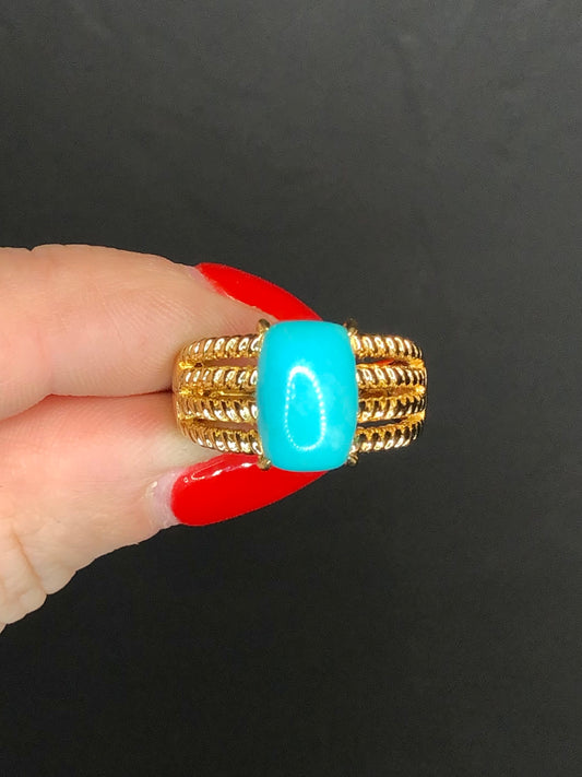 Gold Plated Sterling Turquoise Ring