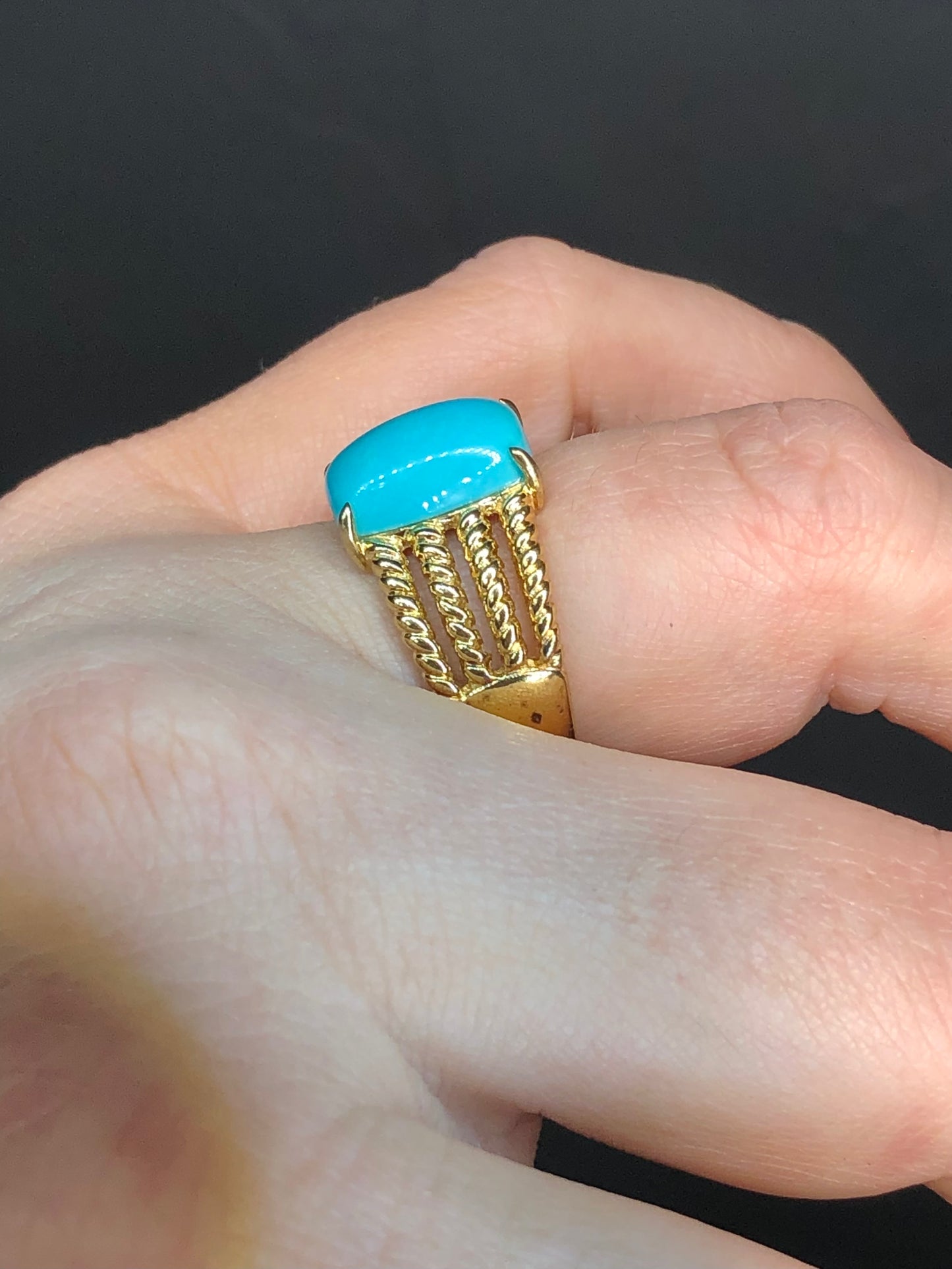 Gold Plated Sterling Turquoise Ring