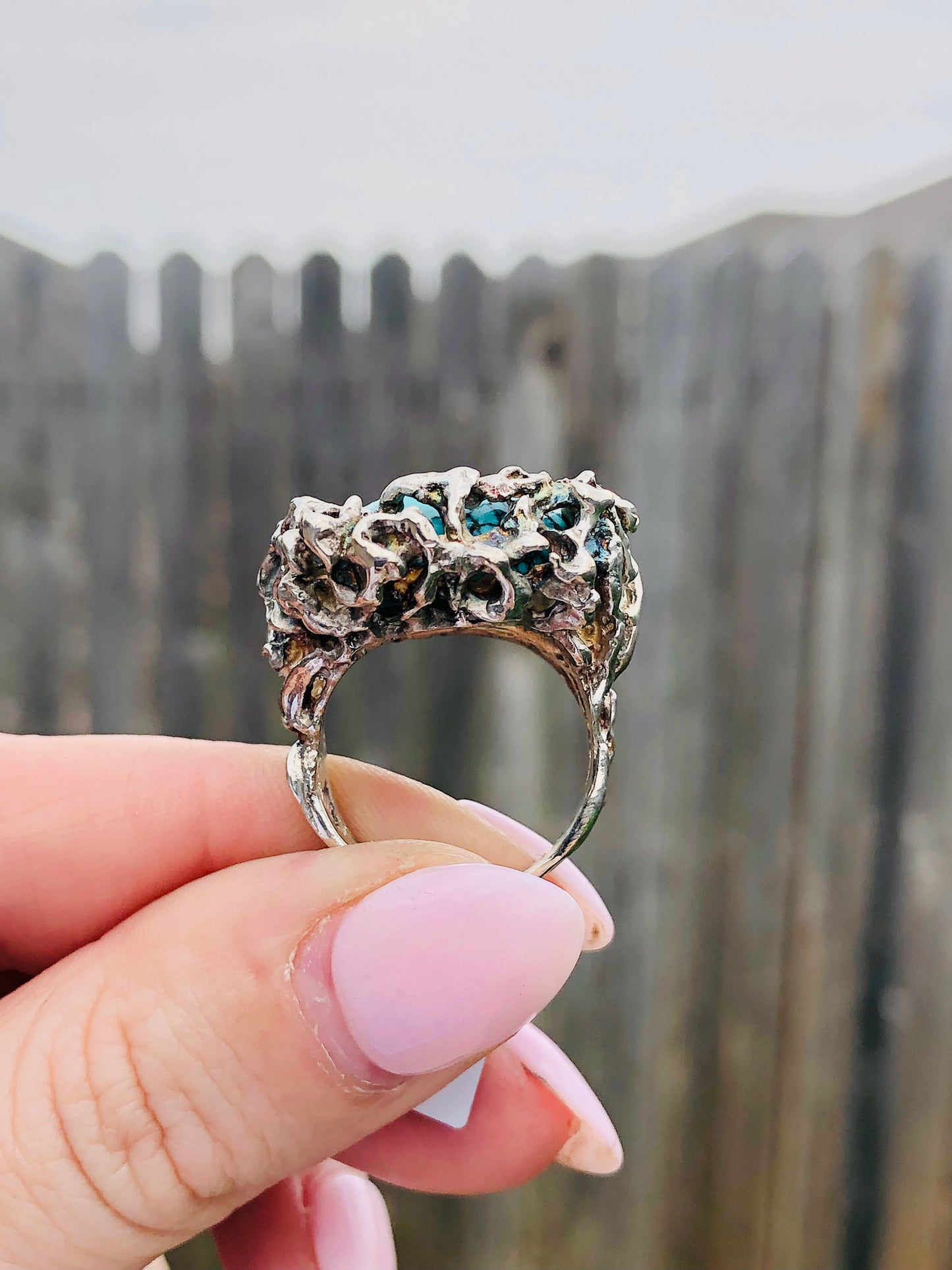 Sterling Turquoise Nest Ring