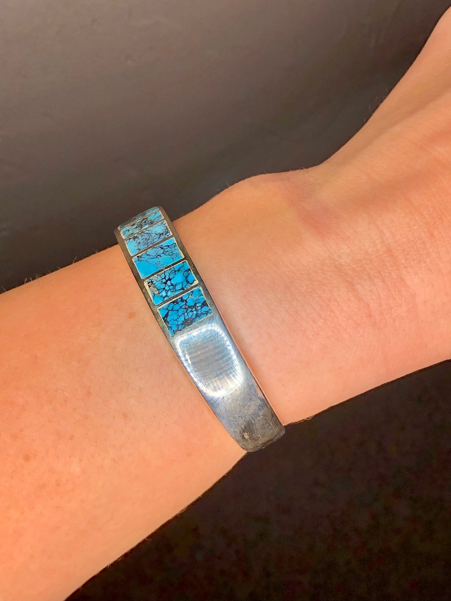Solid Sterling Turquoise Cuff Bracelet
