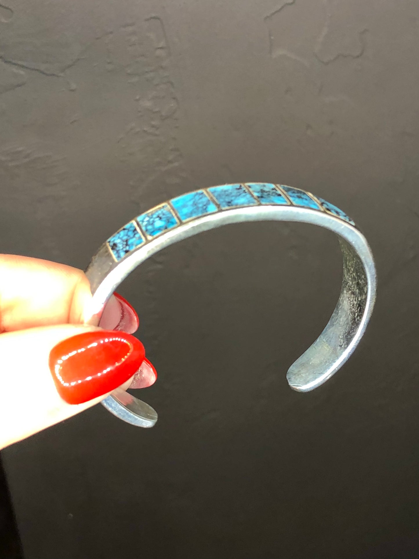 Solid Sterling Turquoise Cuff Bracelet