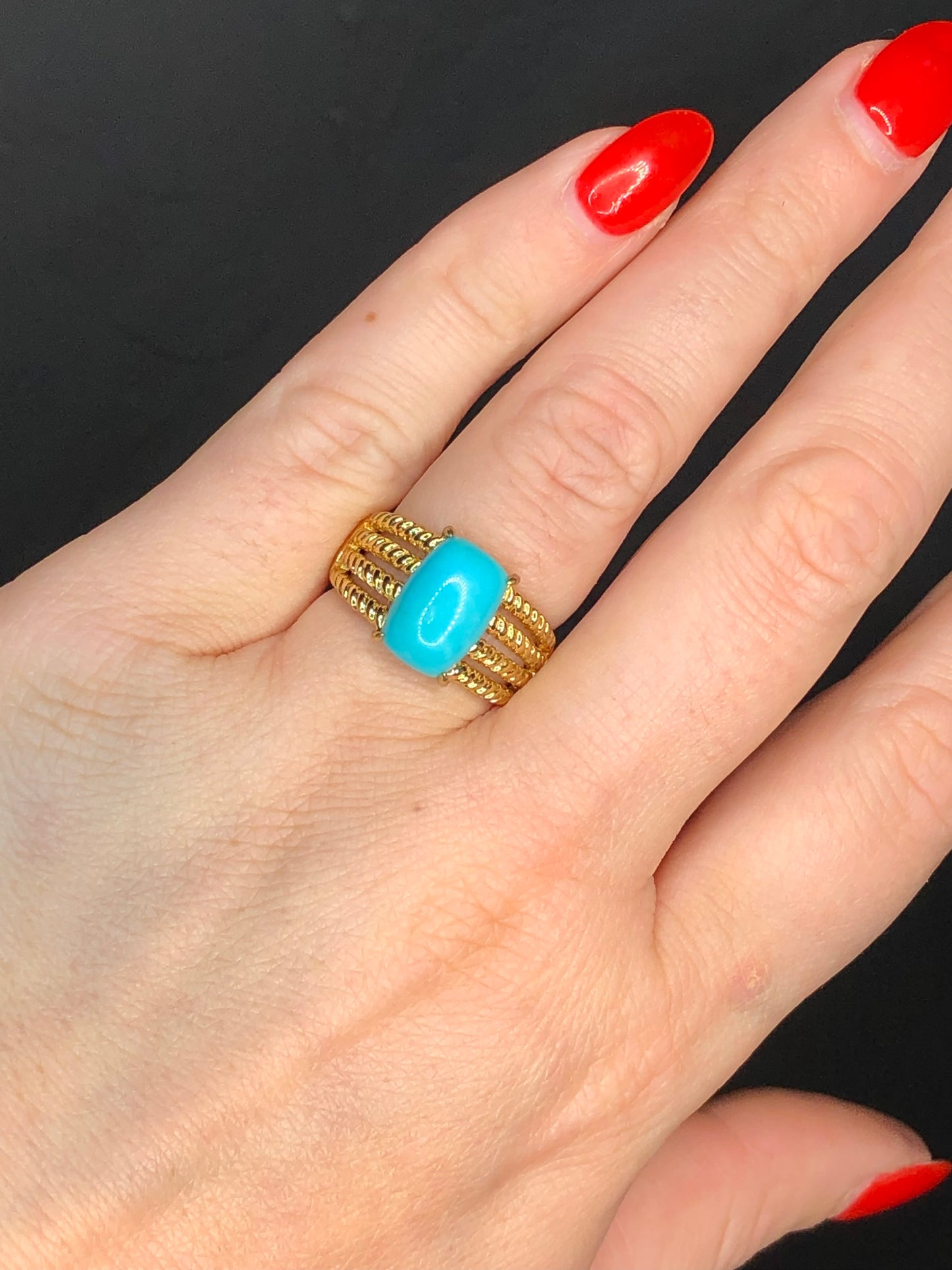 Gold Plated Sterling Turquoise Ring