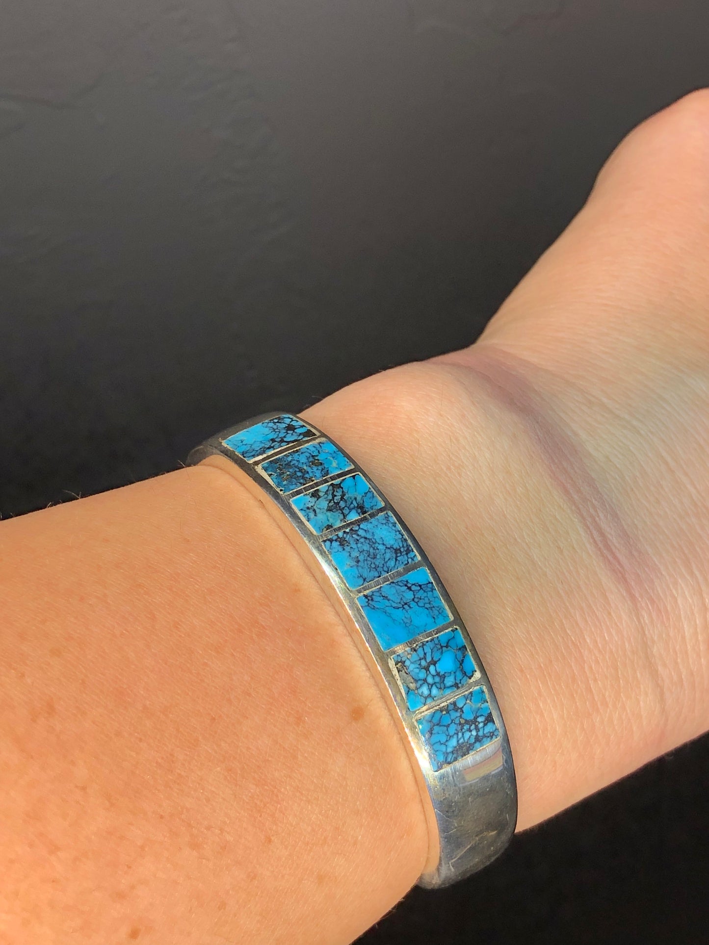 Solid Sterling Turquoise Cuff Bracelet