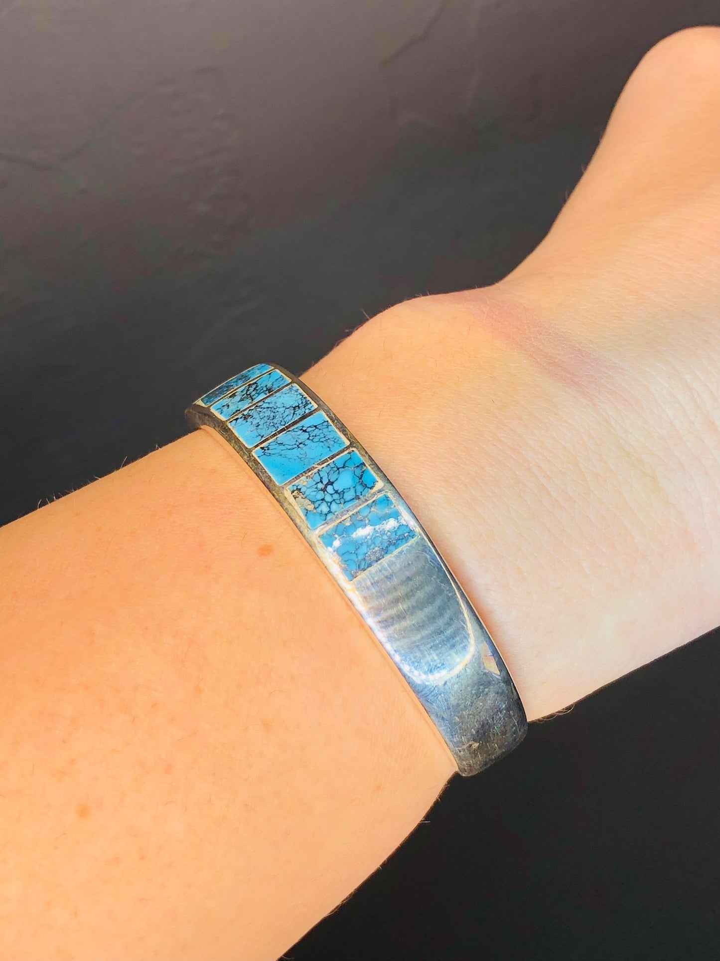Solid Sterling Turquoise Cuff Bracelet