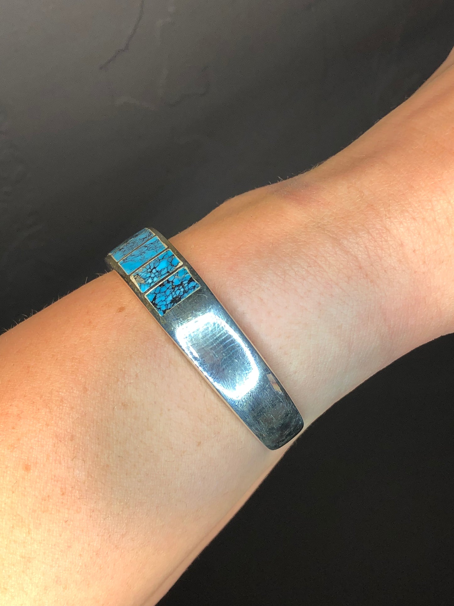 Solid Sterling Turquoise Cuff Bracelet