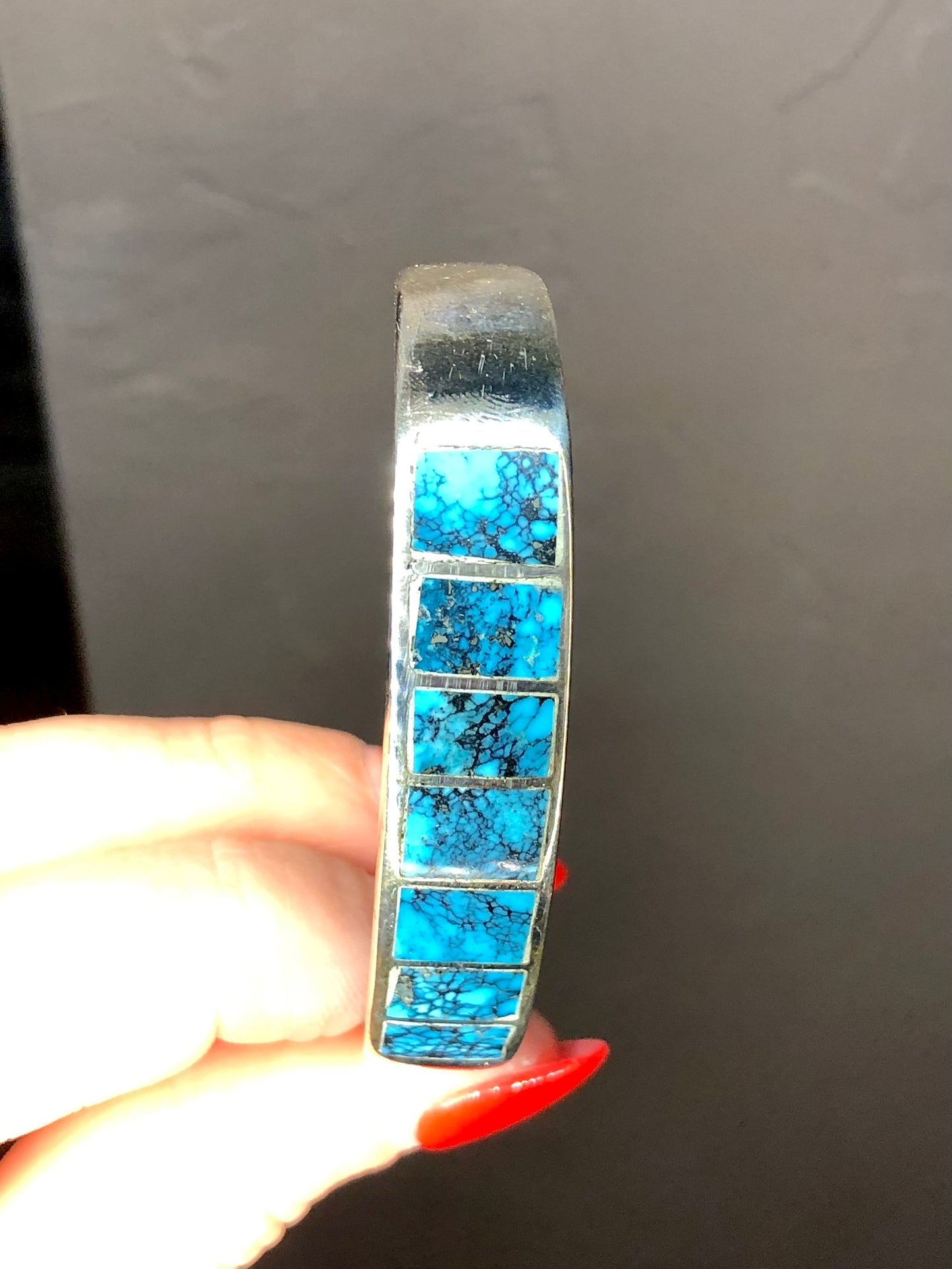 Solid Sterling Turquoise Cuff Bracelet