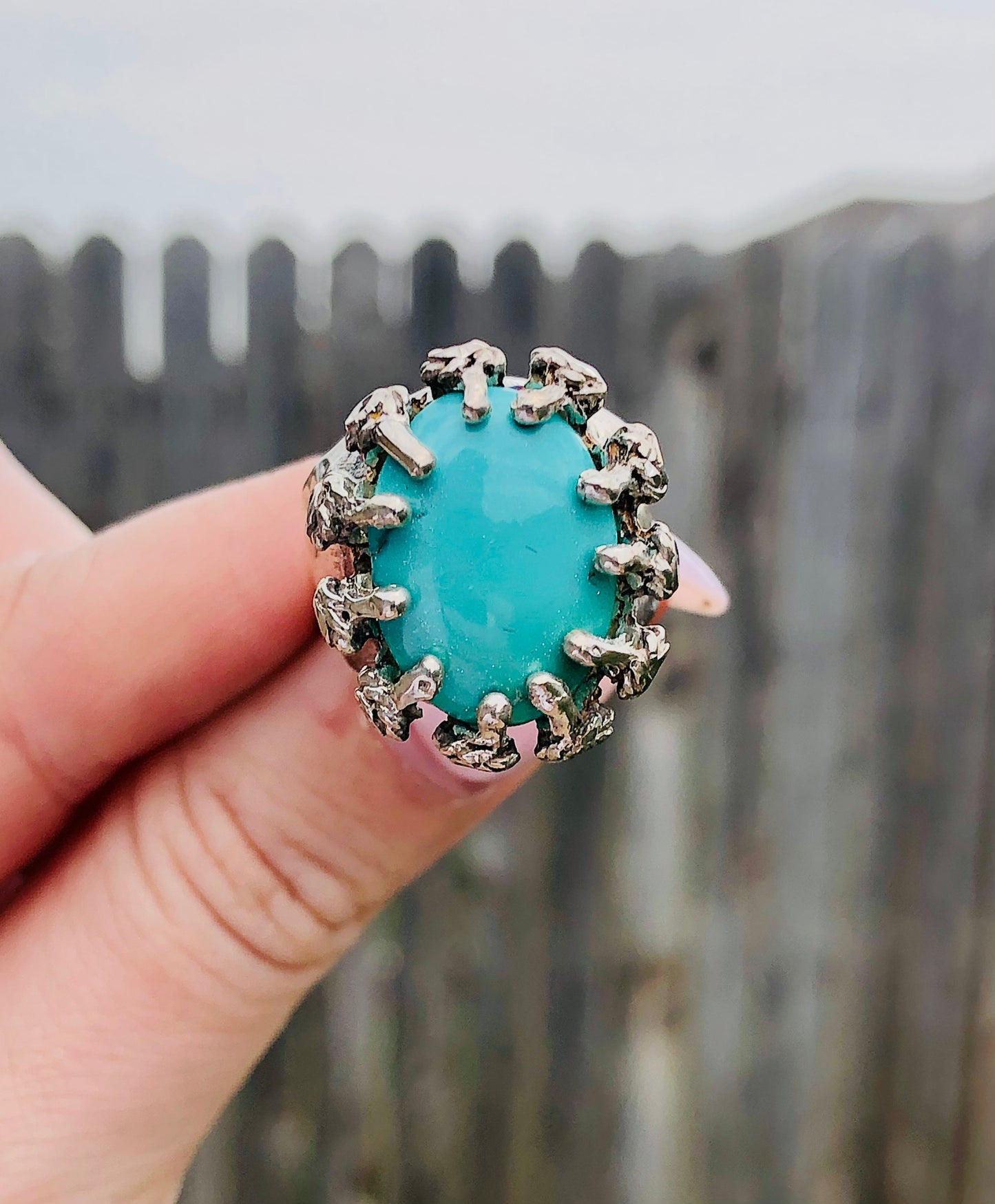 Sterling Turquoise Nest Ring