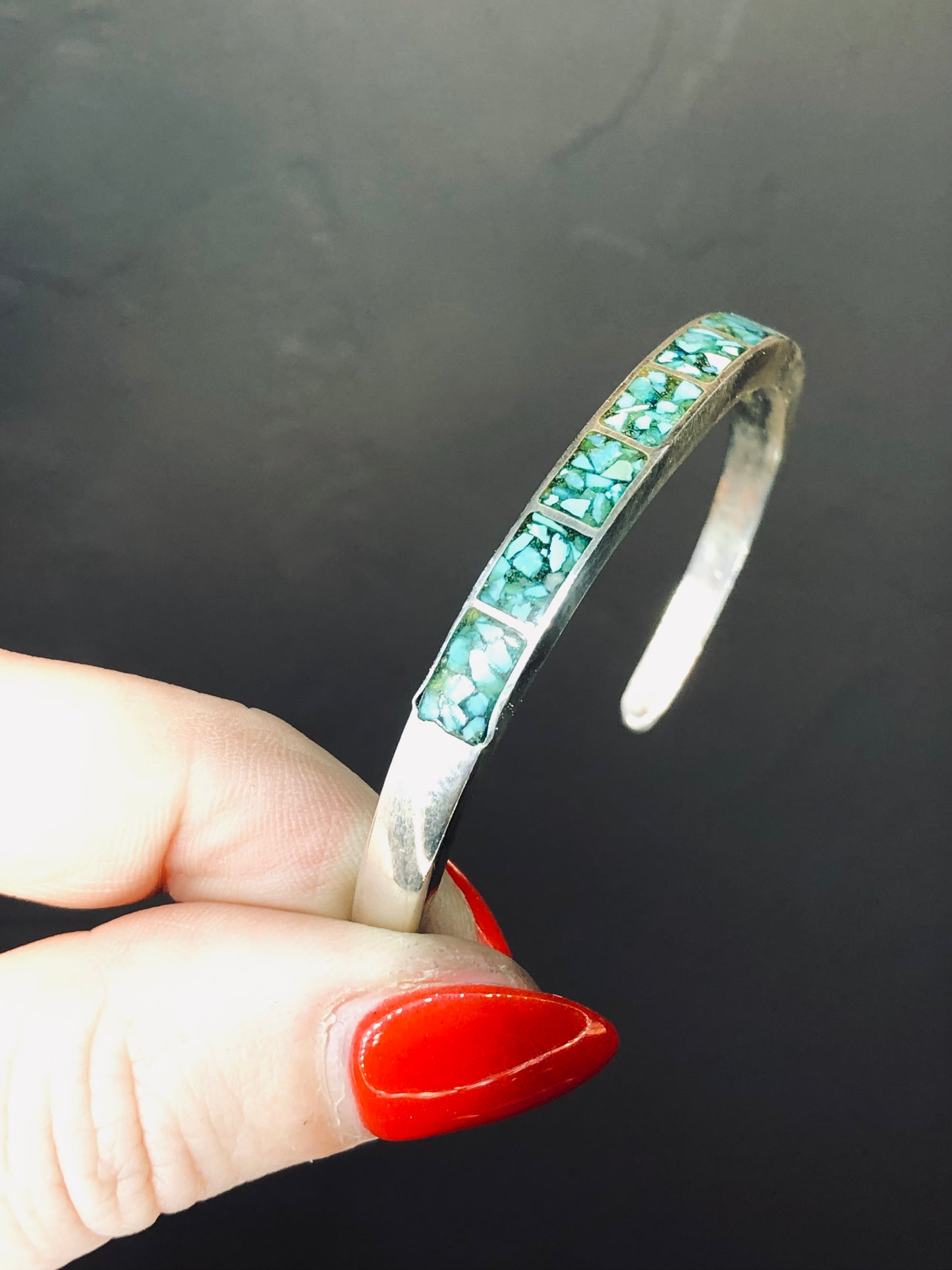 Vintage Sterling Turquoise Cuff Bracelet