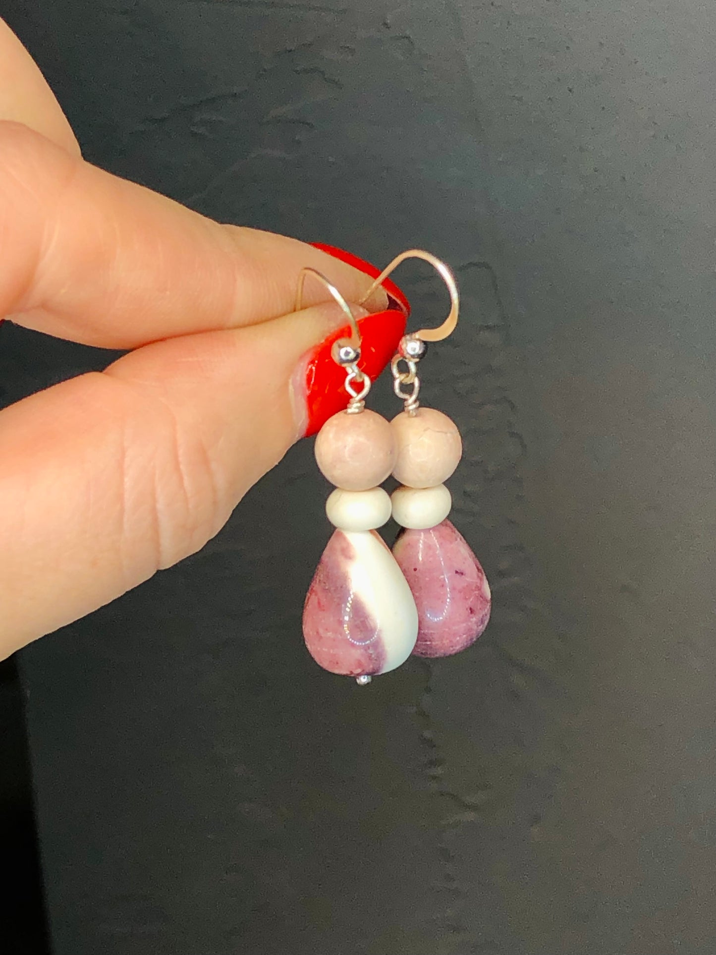 Mookaite Jasper Matching Necklace+Earring Set