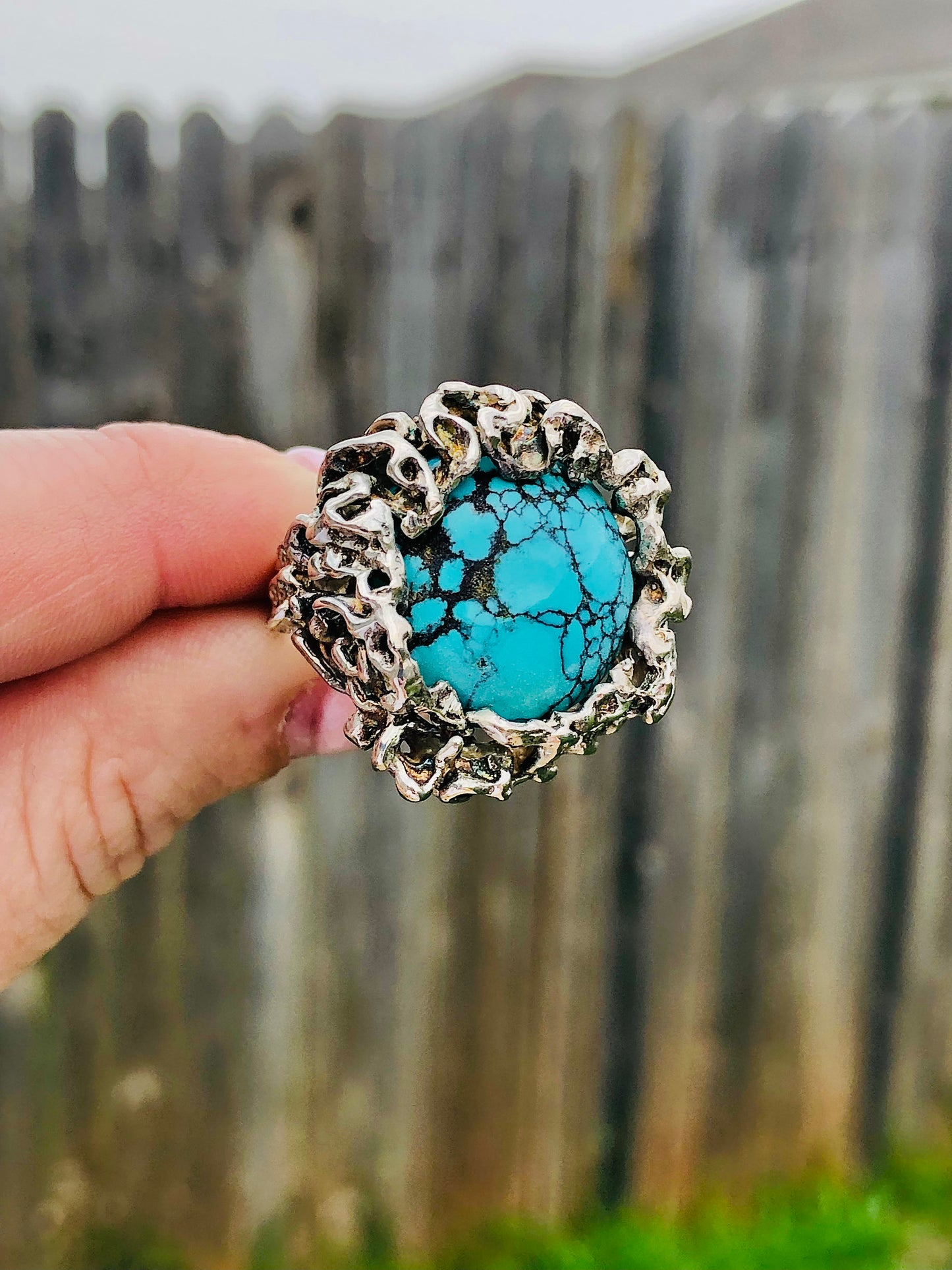 Sterling Turquoise Nest Ring