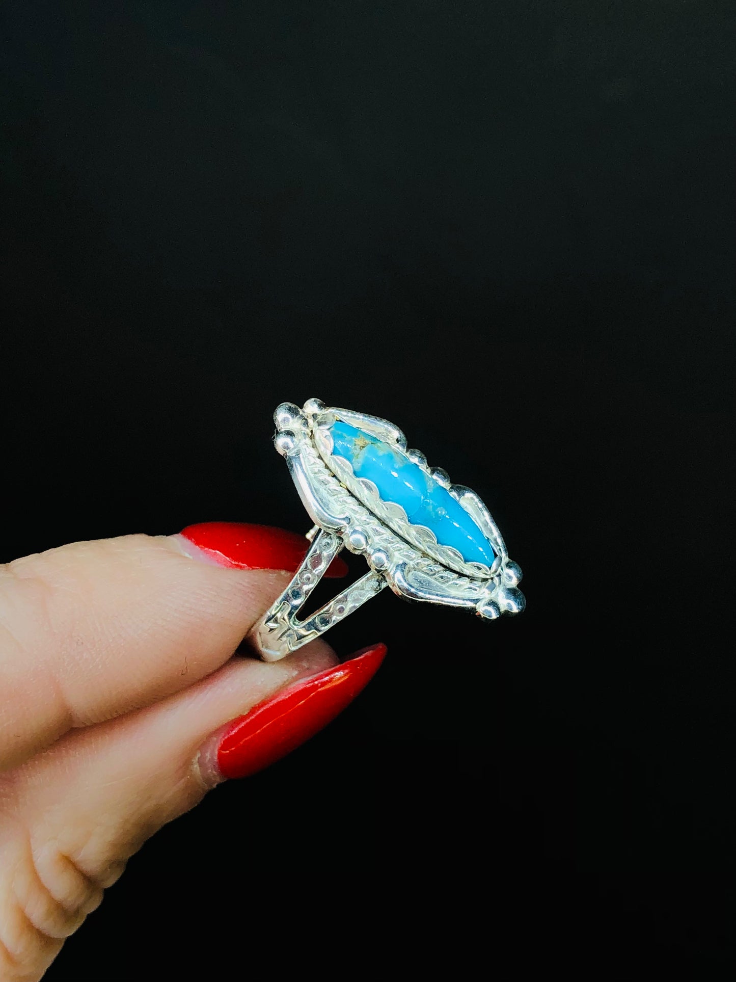 Sterling Silver Turquoise Ring Signed