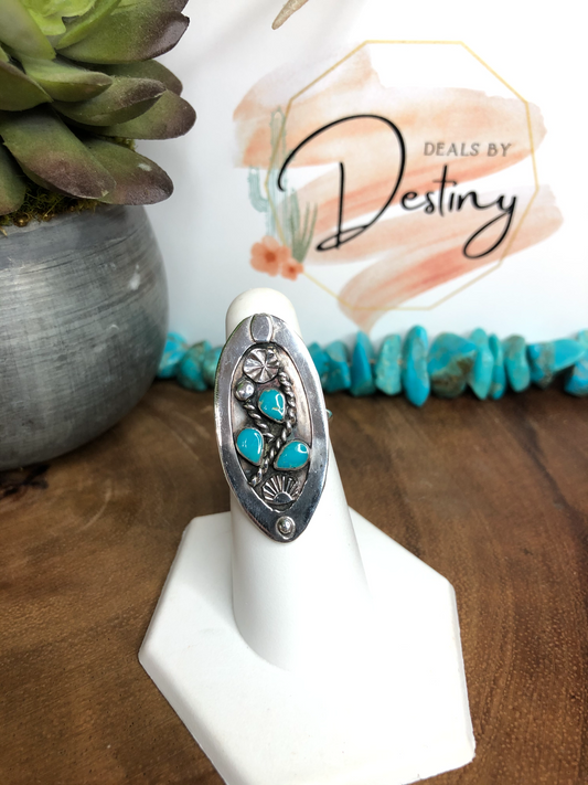 Vintage Sterling Silver Turquoise Ring