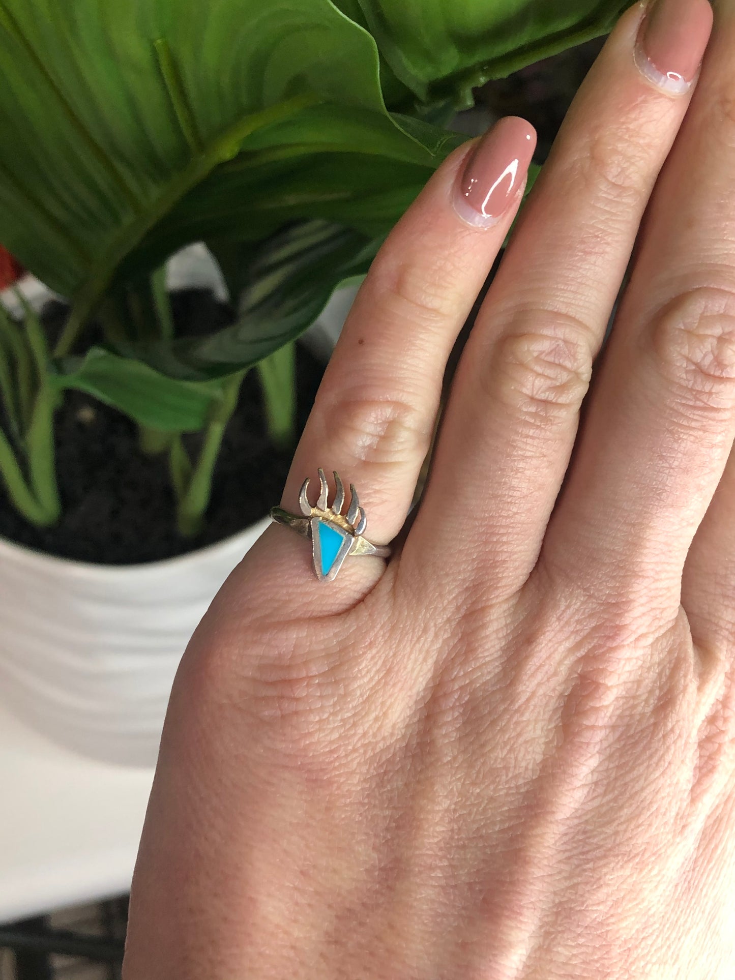 Bear Claw Turquoise Sterling Ring