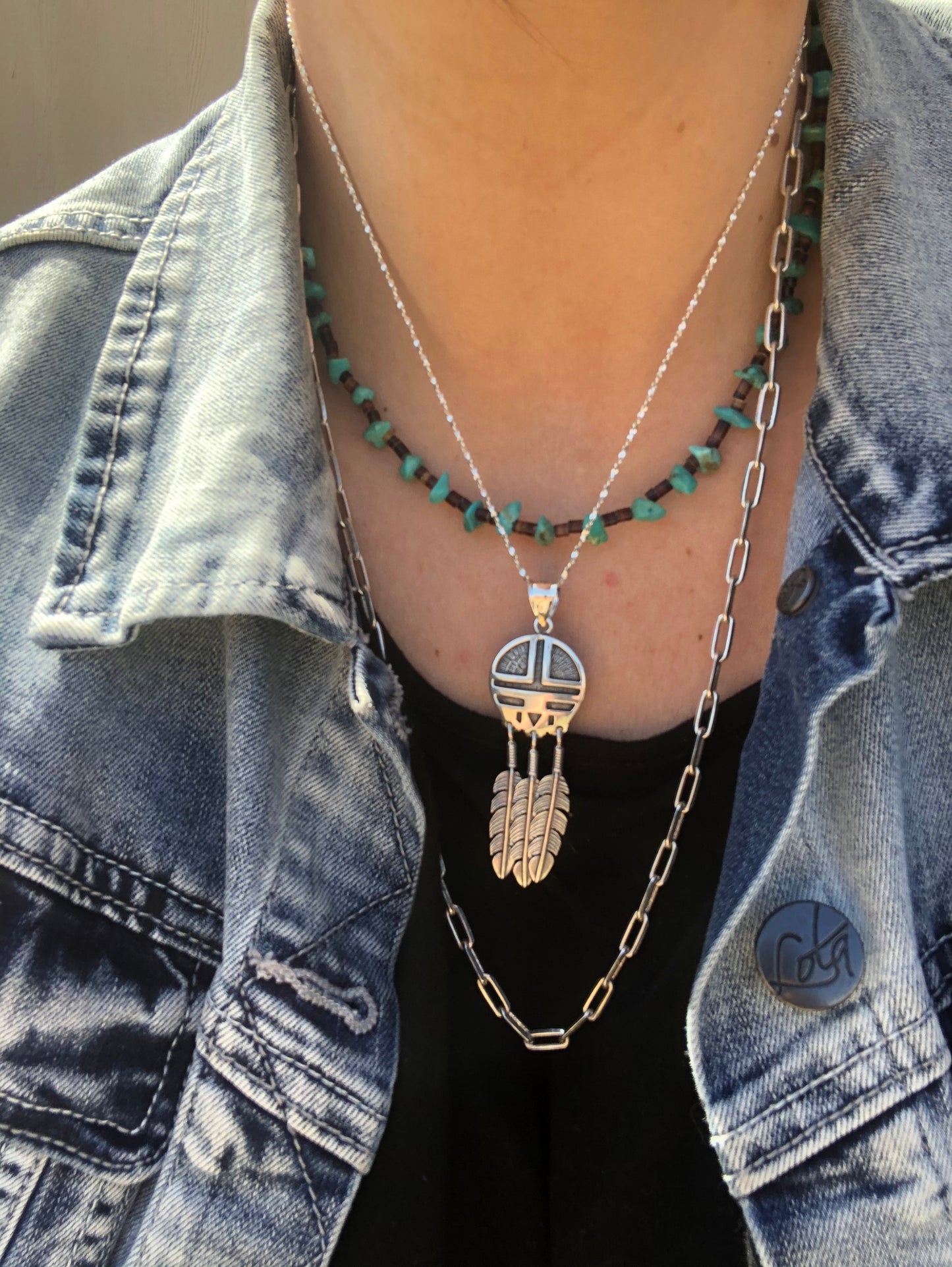 Sterling Silver Native American Feather Pendant