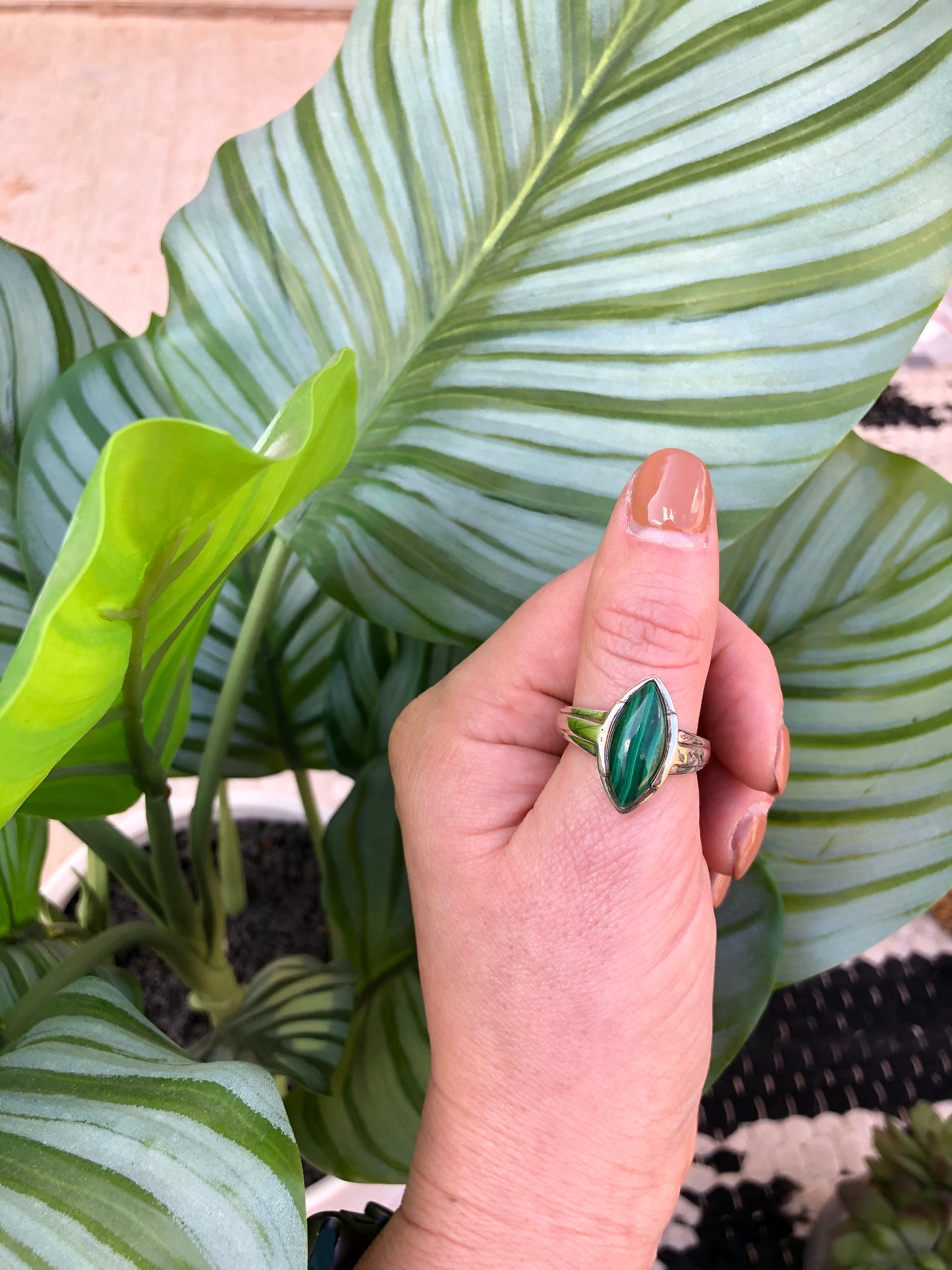 Sterling Silver Malachite Ring