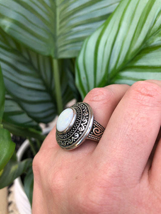 Sterling Opal Ring