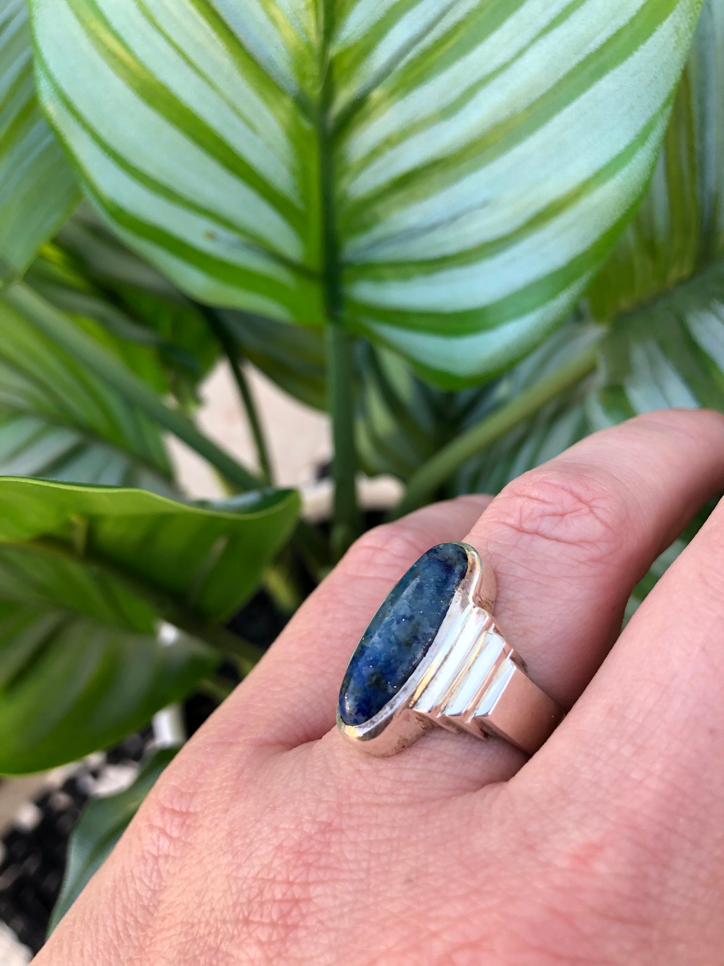 Sterling Silver Denim Blue Lapis Ring