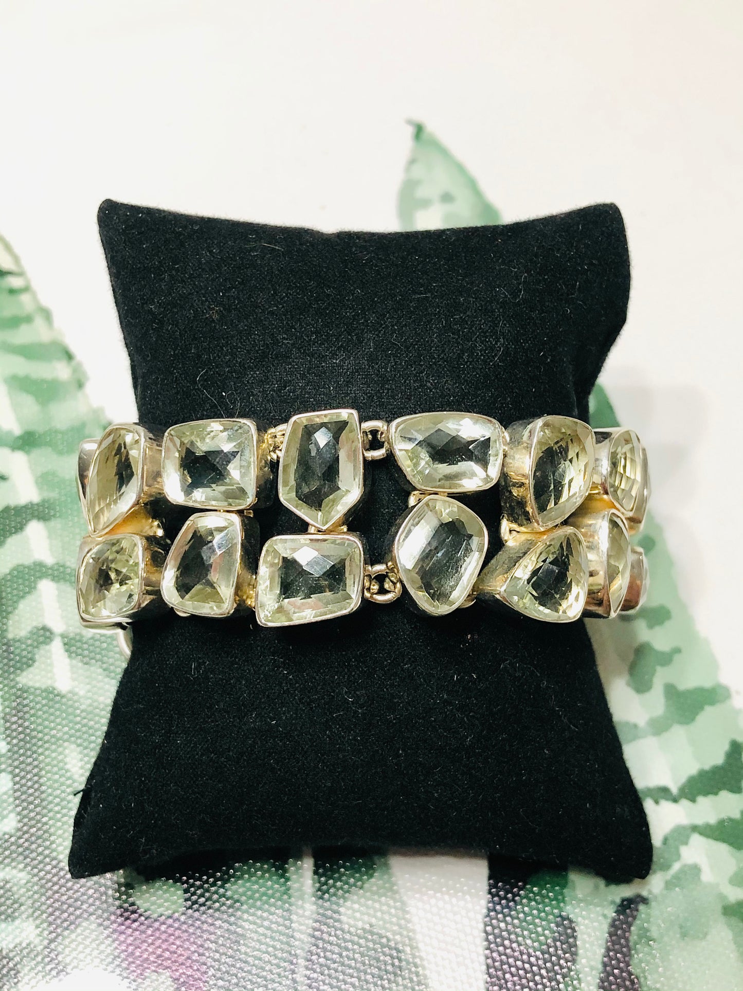 Sterling Silver Natural Lemon Quartz Adjustable Bracelet
