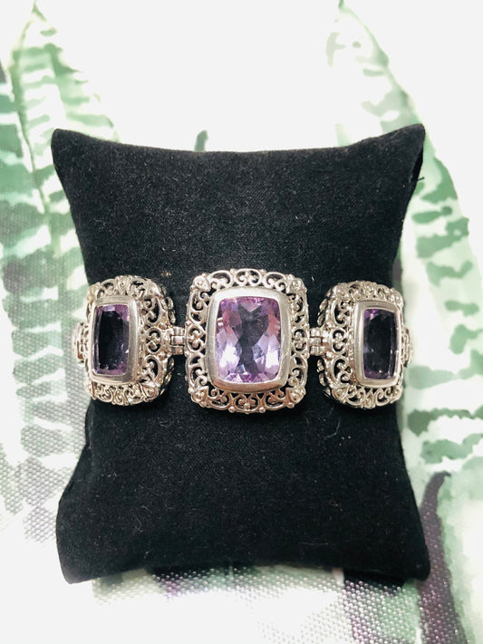 Sterling Silver Amethyst Bracelet