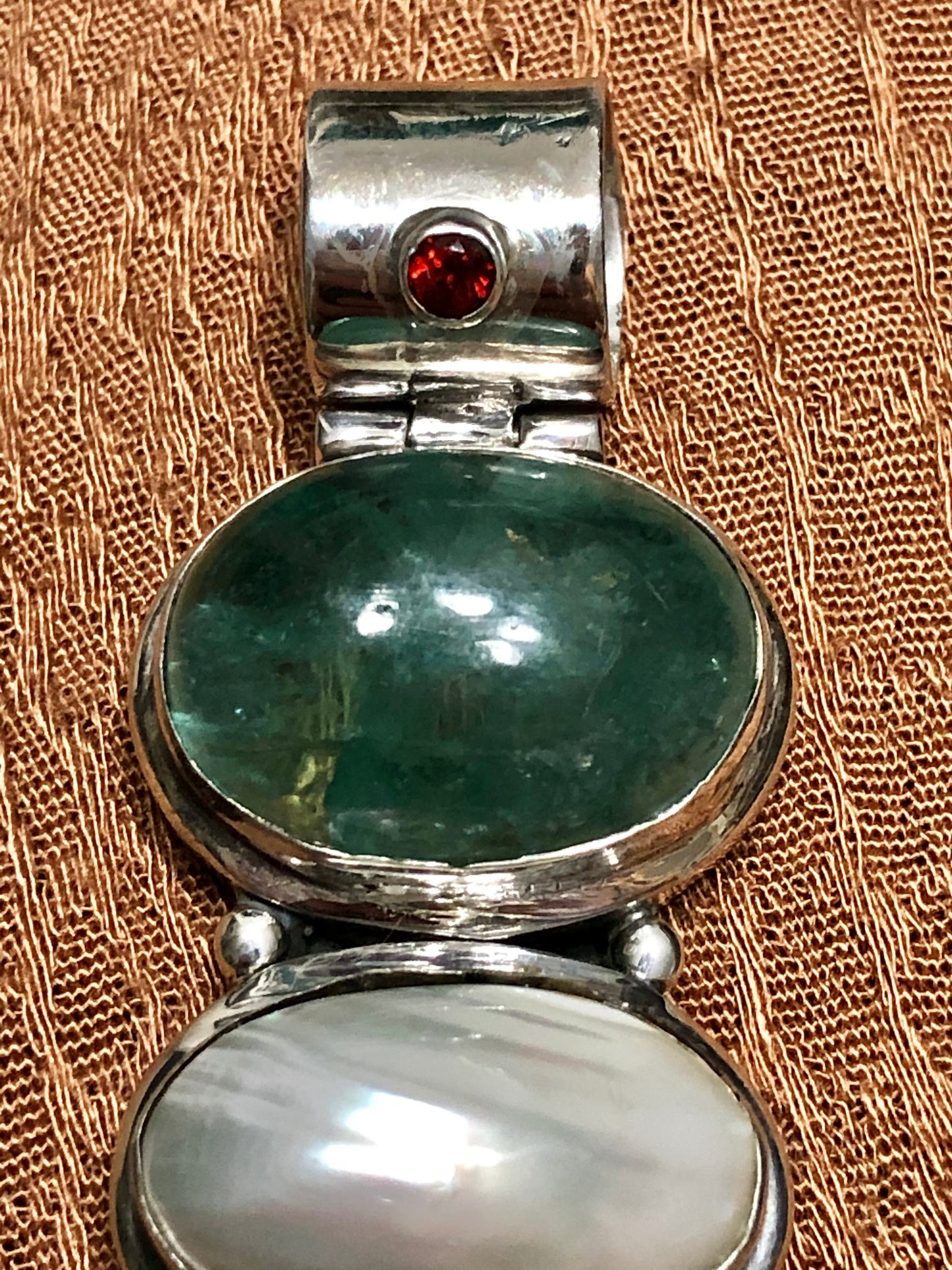 Large Sterling Multi-Stone Pendant and Enhancer