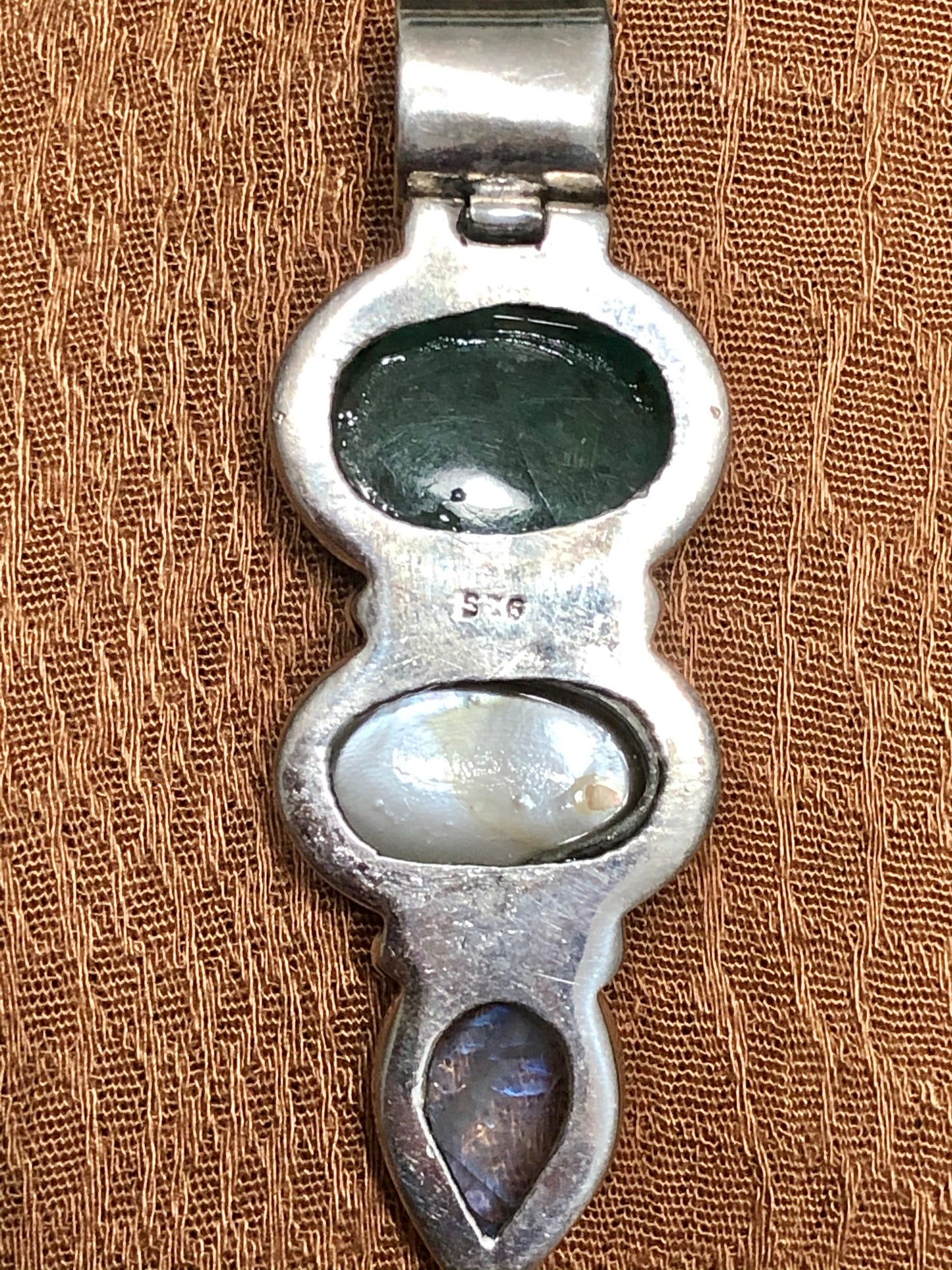 Large Sterling Multi-Stone Pendant and Enhancer