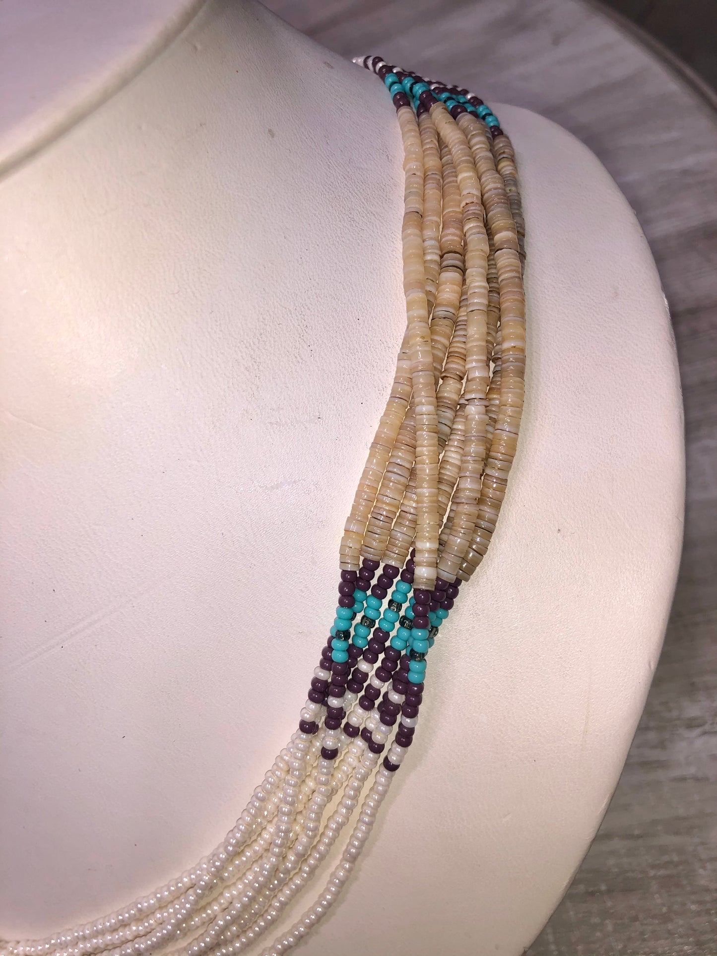 Native American Handmade Heishi + Beaded Necklace