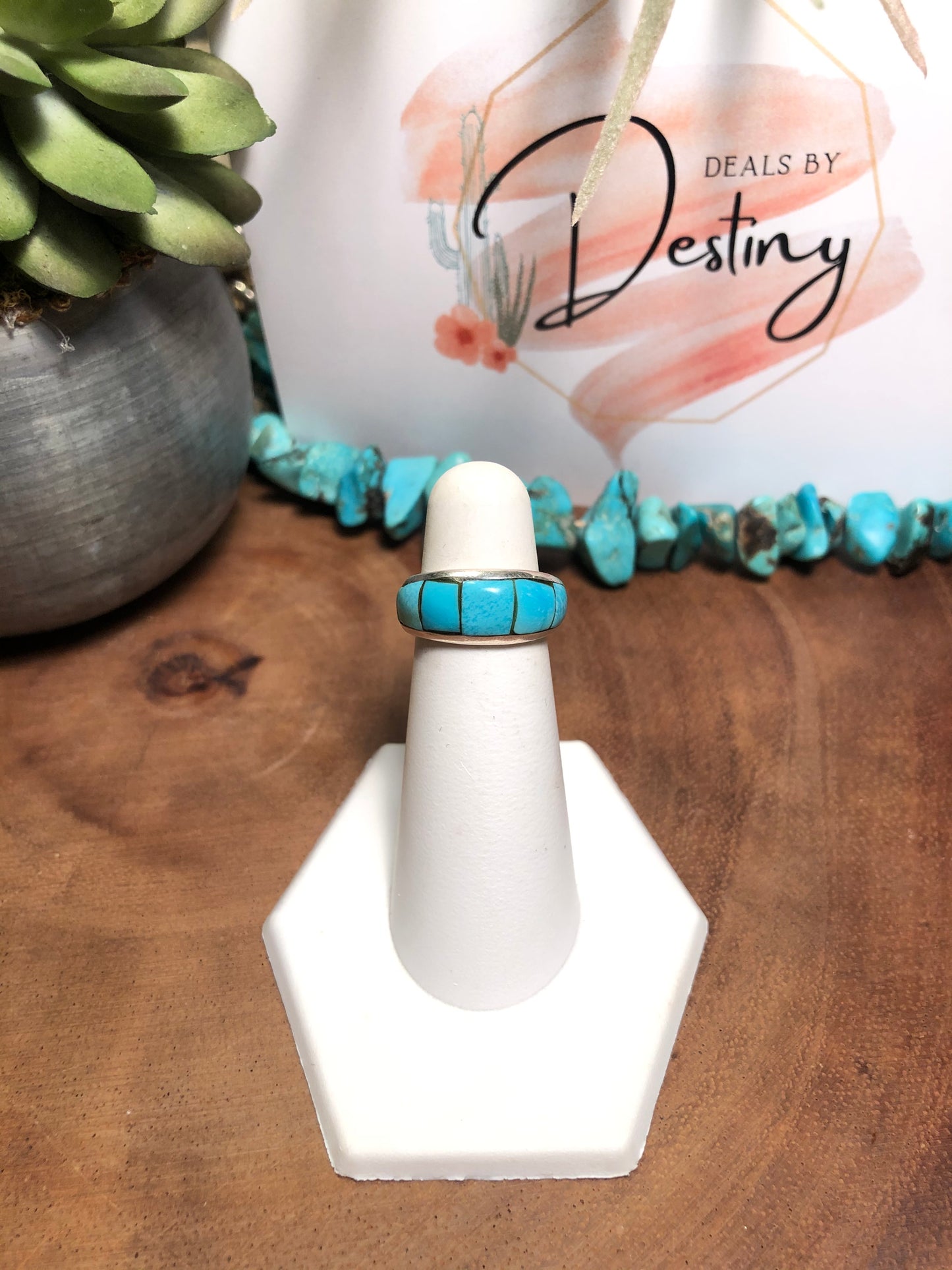 Vintage Sterling Silver Turquoise Signed Ring