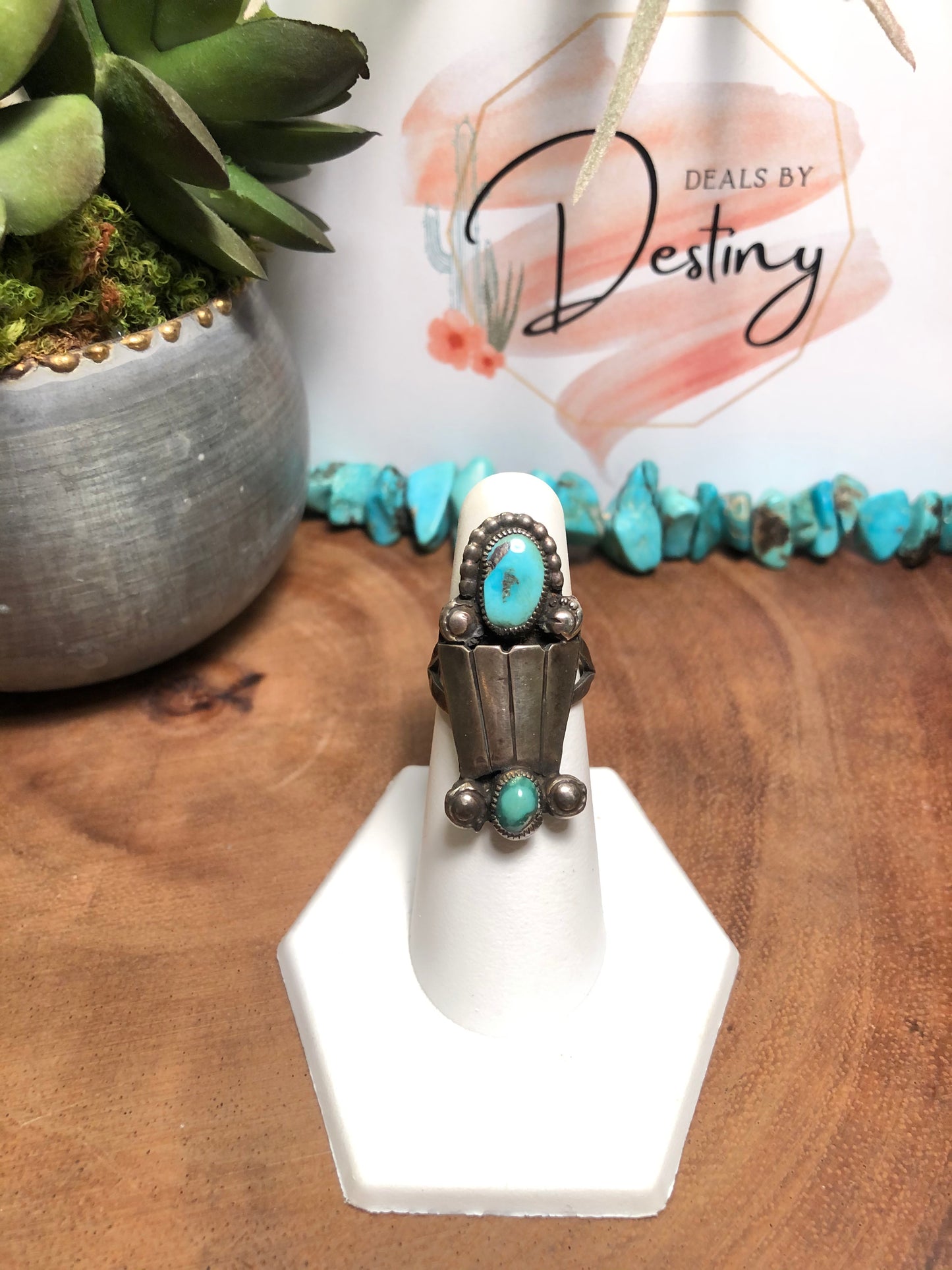 Vintage Sterling Silver Turquoise Ring